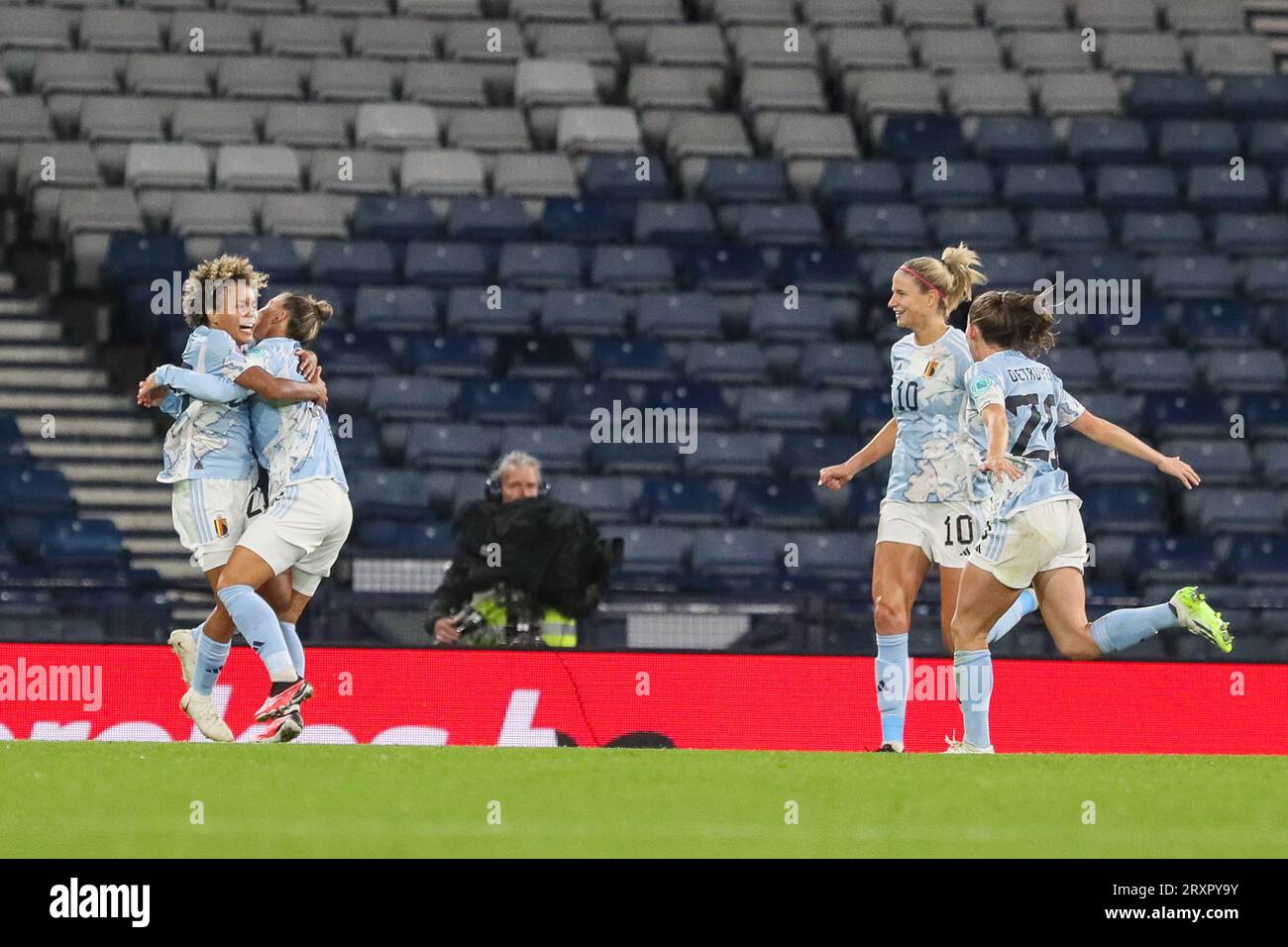 26. September, Glasgow, Großbritannien. Im ersten Heimspiel für Schottland in der neuen UEFA Women's Nations League spielt Schottland Belgien im Hampden Park, Glasgow, Schottland, Vereinigtes Königreich. Quelle: Findlay/Alamy Live News Stockfoto