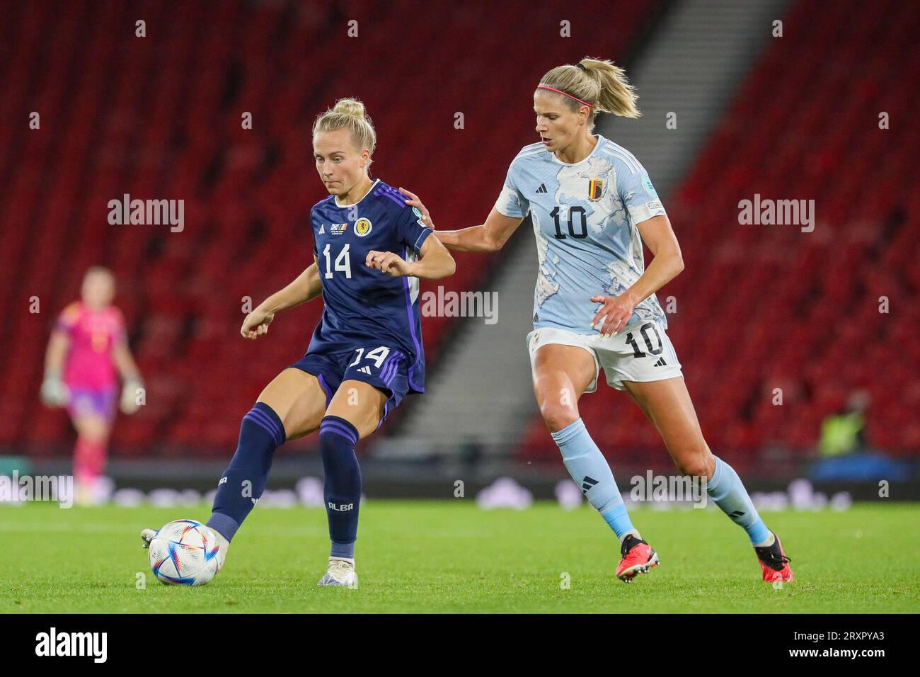 26. September, Glasgow, Großbritannien. Im ersten Heimspiel für Schottland in der neuen UEFA Women's Nations League spielt Schottland Belgien im Hampden Park, Glasgow, Schottland, Vereinigtes Königreich. Quelle: Findlay/Alamy Live News Stockfoto