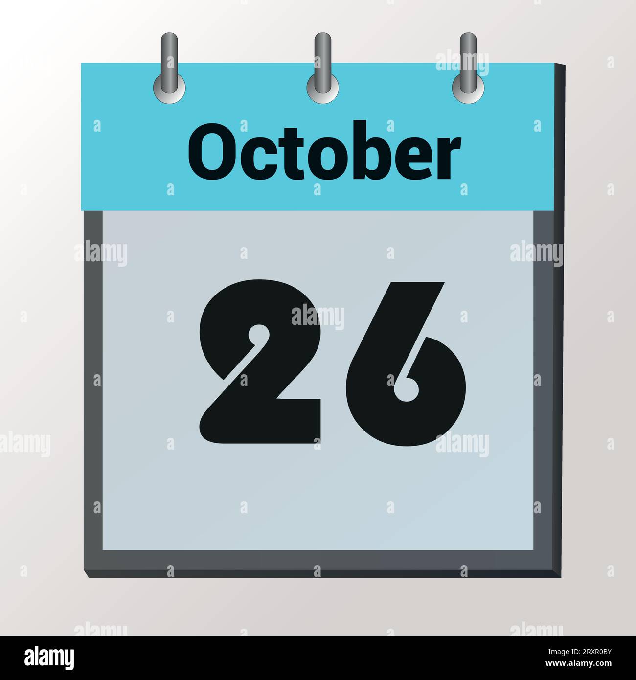 Tag im Kalender, Vektorbildformat, Oktober 26 Stock Vektor