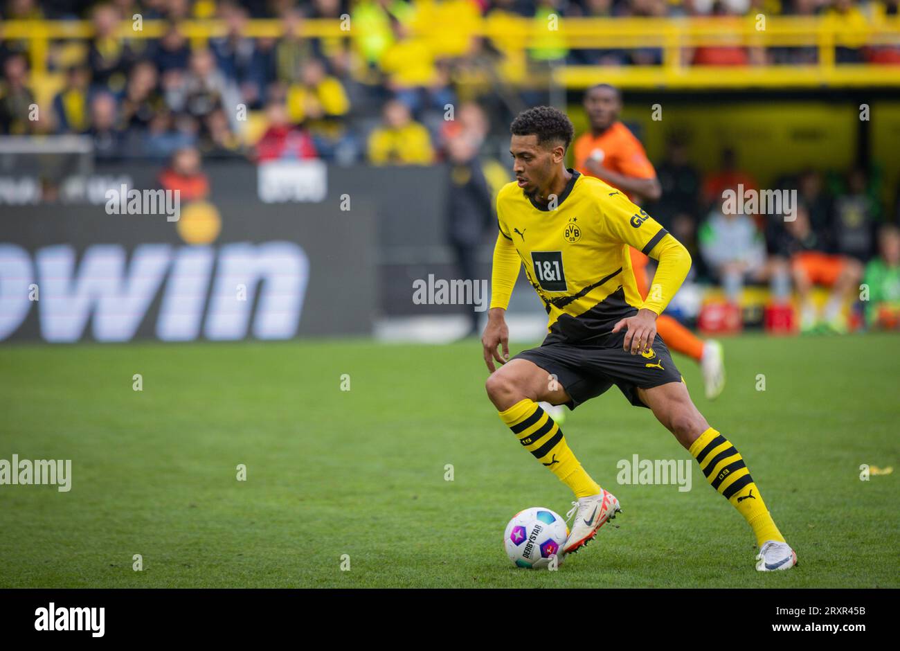 Dortmund, Deutschland. September 2023. Felix Nmecha (BVB) Borussia Dortmund - VfL Wolfsburg 23.09.2023 Copyright (nur für journalistische Zwecke) von : Stockfoto