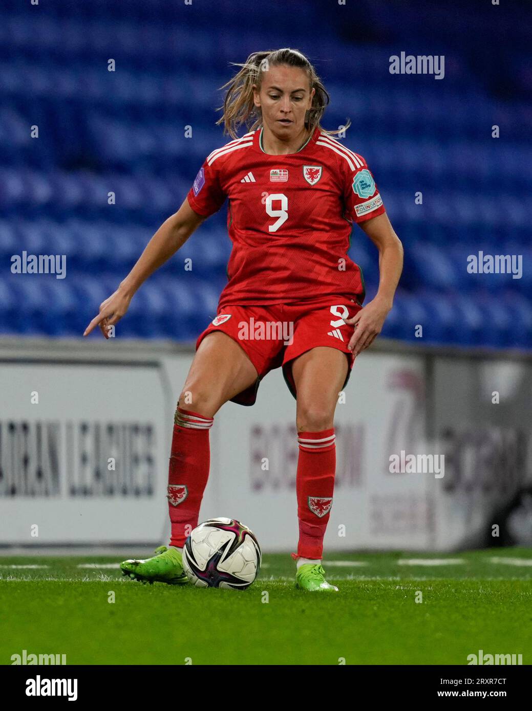 Cardiff, Großbritannien, 26. September 2023 Kayleigh Green (Wales) in Aktion während der UEFA Women's Nations League Wales gegen Dänemark im Cardiff City Stadium Cardiff Vereinigtes Königreich am 26 2023. September Graham Glendinning / Alamy Live News Endstand: 1 - 5 Stockfoto