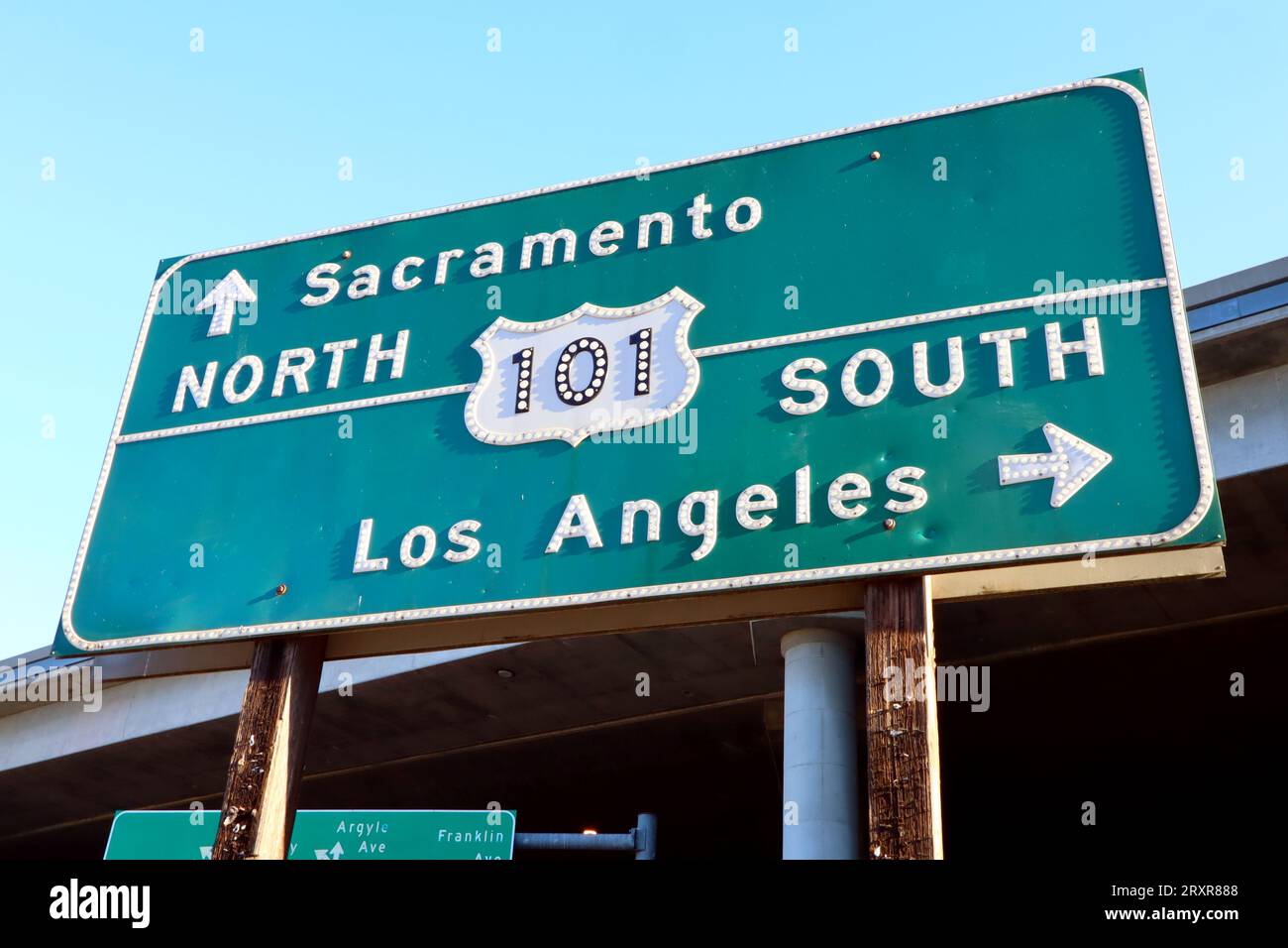 Los Angeles, Kalifornien: US 101 Freeway-Schild Stockfoto