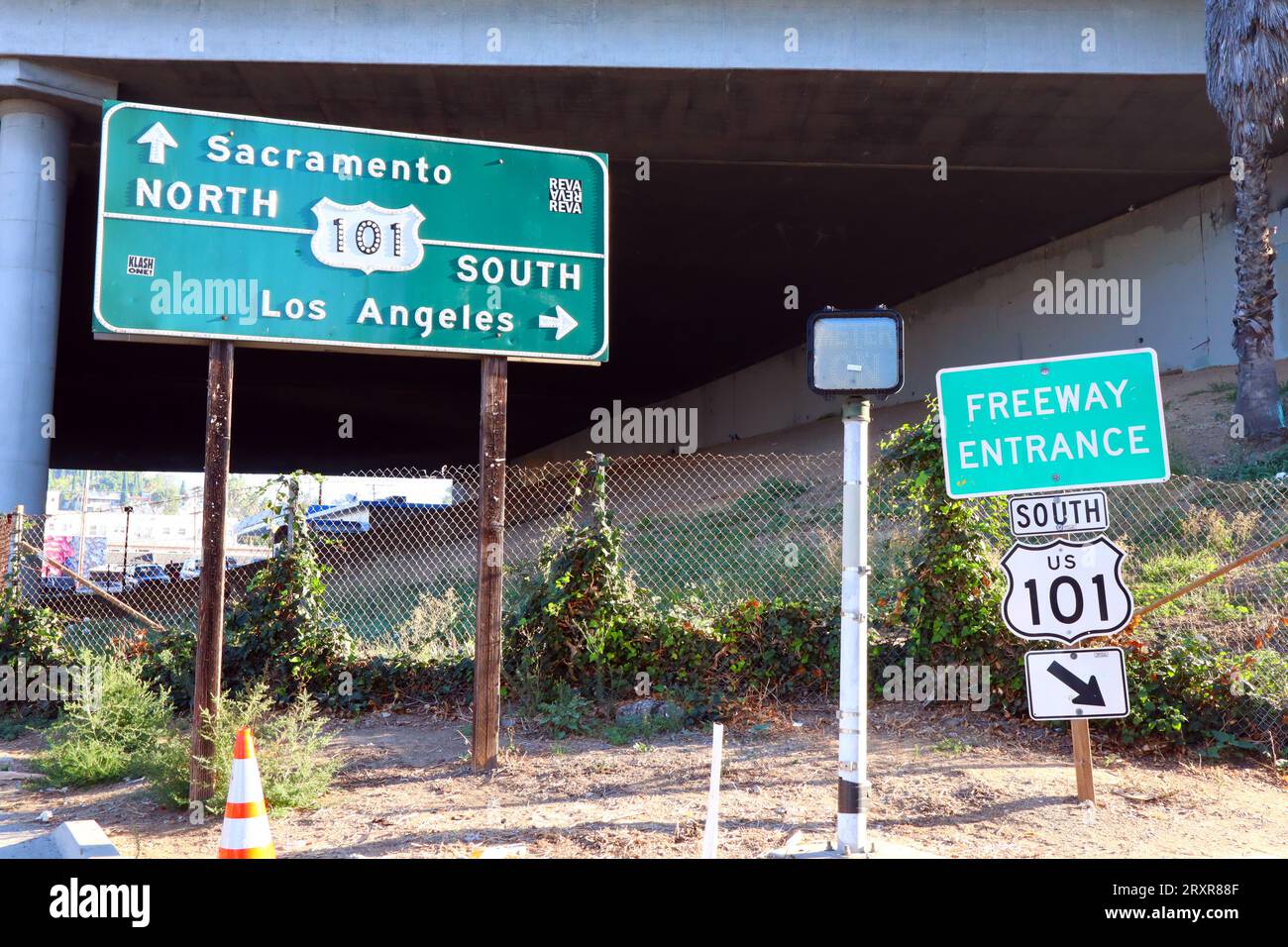 Los Angeles, Kalifornien: US 101 Freeway-Schild Stockfoto