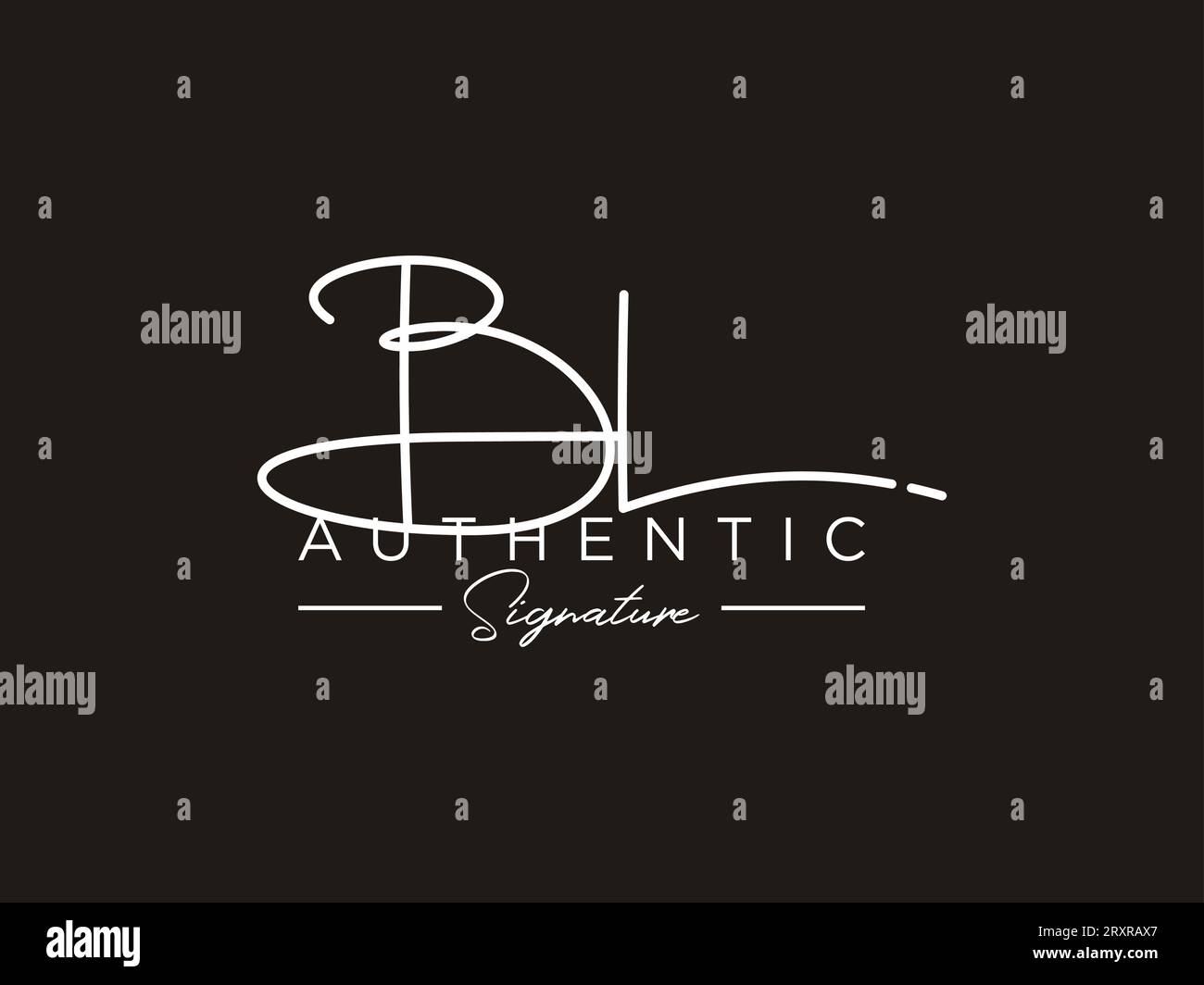 BL Signature Logo Template Vector. Stock Vektor