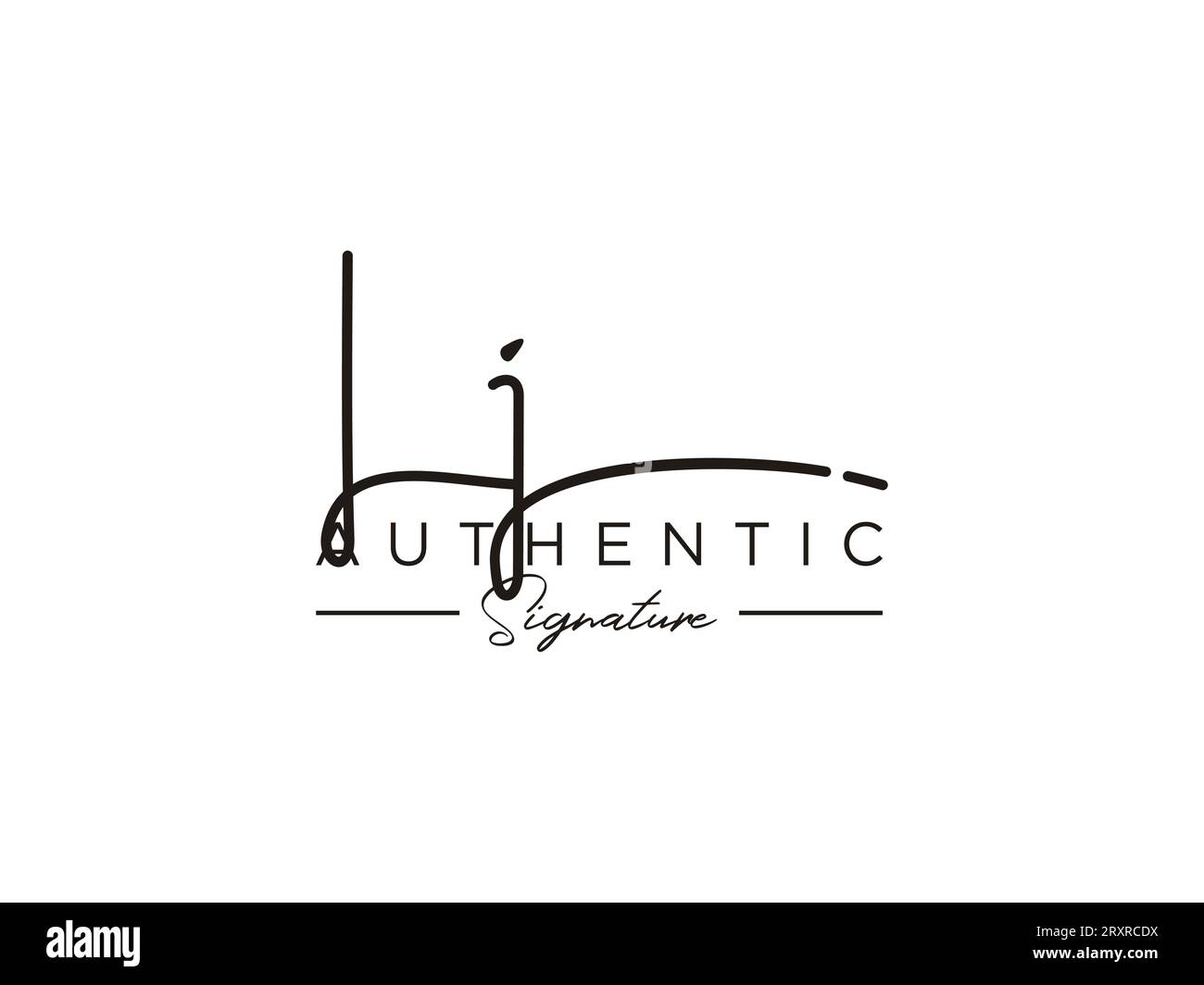 Vektor für die LJ-Signature-Logo-Vorlage. Stock Vektor