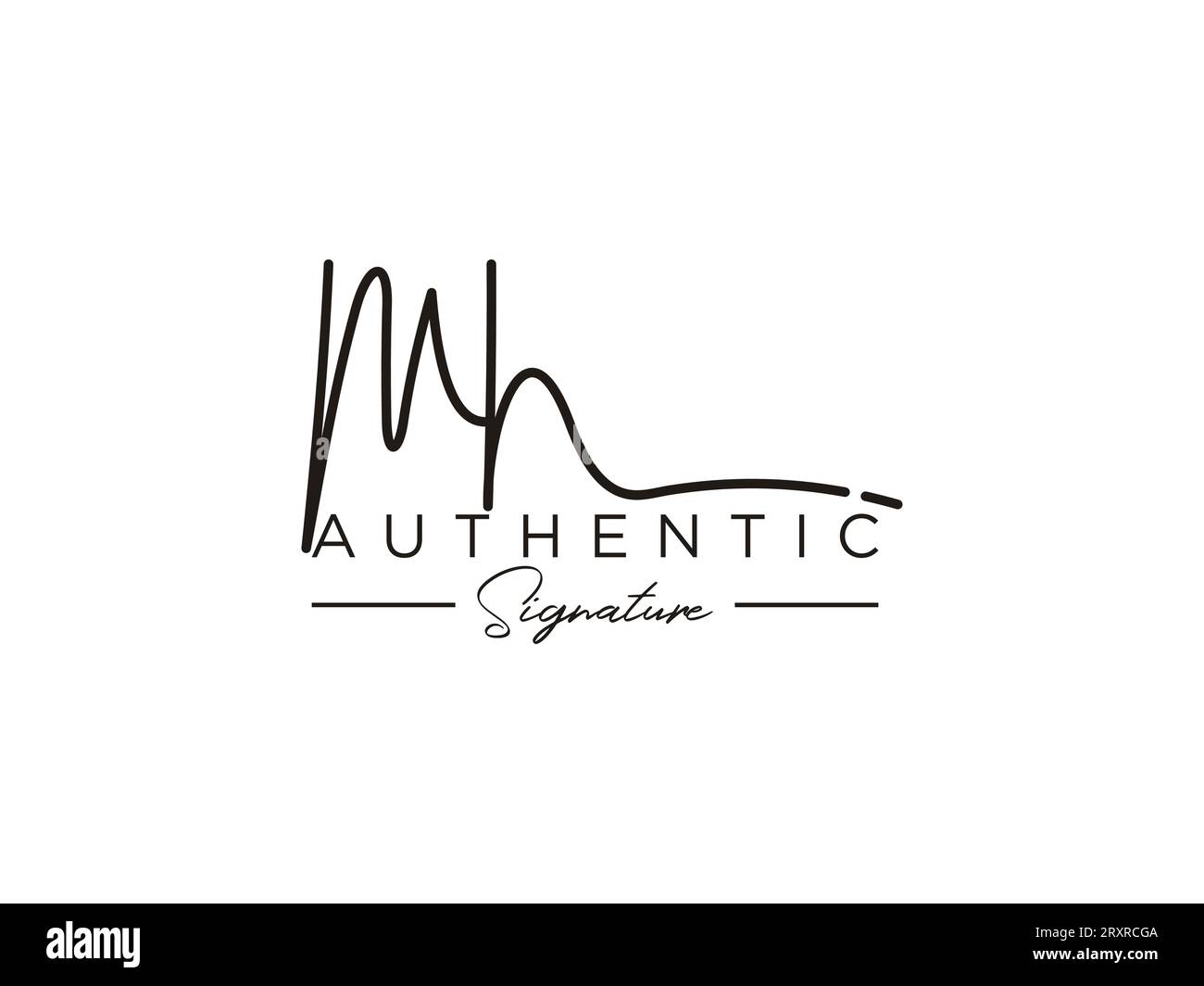 Vorlagenvektor für MH-Signatur-Logo. Stock Vektor