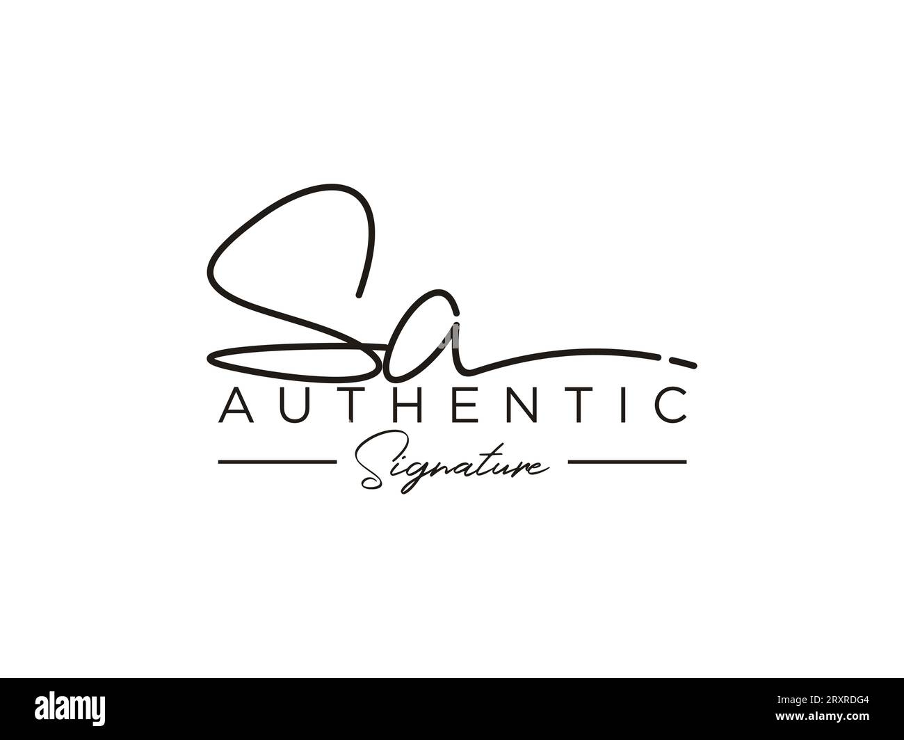 SA Signature Logo Template Vector (Vorlagenvektor für SA-Signatur- Stock Vektor