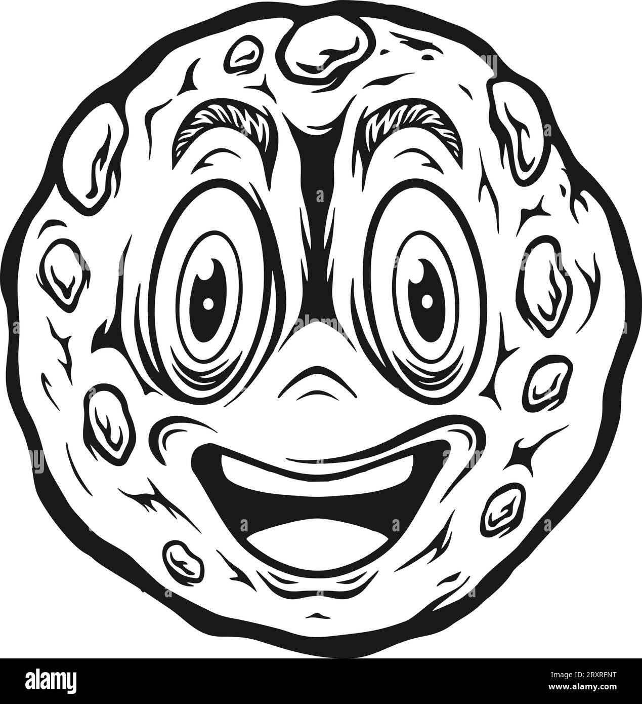 Lustige Backen Glück Cookie Delight Umrissvektorgrafiken für Ihr Firmenlogo, Merchandise-T-Shirt, Aufkleber und Etikettendesigns, Poster, Greeti Stock Vektor