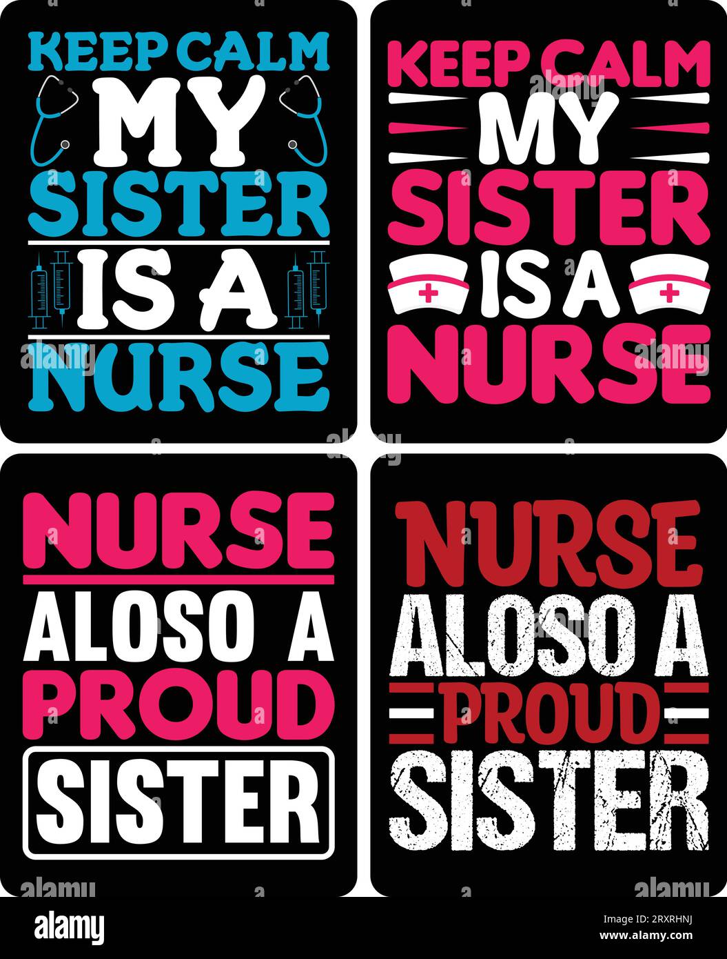 SISTER T-SHIRT-DESIGN wenn Sie möchten, können Sie es für andere Zwecke verwenden, wie Becher-Design, Aufkleber-Design, Wasserflaschen-Design und so weiter Stock Vektor