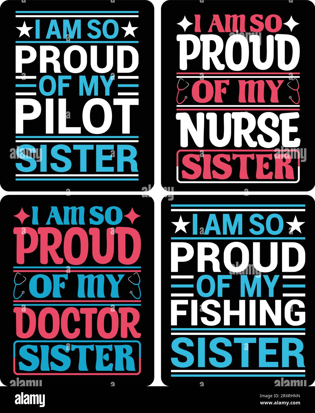 SISTER T-SHIRT-DESIGN wenn Sie möchten, können Sie es für andere Zwecke verwenden, wie Becher-Design, Aufkleber-Design, Wasserflaschen-Design und so weiter Stock Vektor