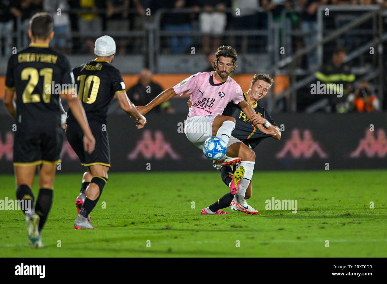 Palermo F.C.â&#x80;&#x99;s Leonardo Mancuso in Aktion während des italienischen Fußballspiels der Serie BKT Venezia F.C. gegen Palermo F.C. im Pier Luigi Penzo Stadion, Venedig, Italien, 26. September 2023 Stockfoto