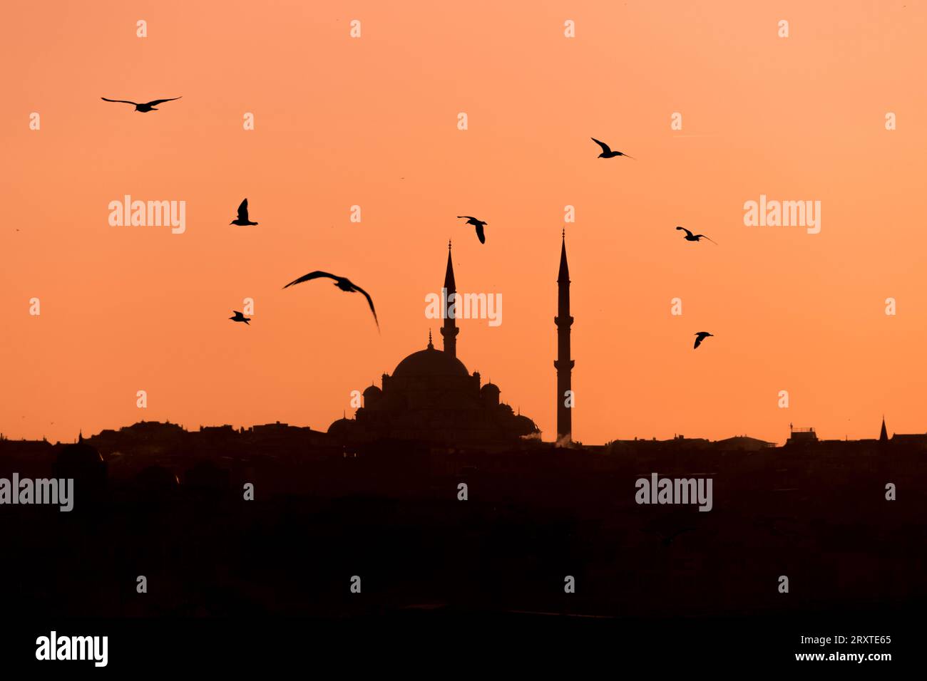 Magischer Sonnenuntergang in Istanbul Stockfoto