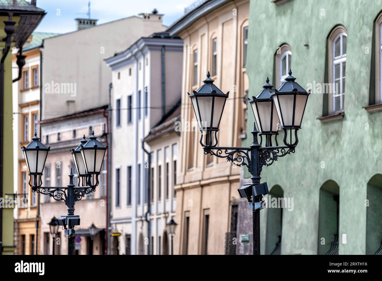 Altstadt von Krakau mit historischen Gebäuden in Polen Stockfoto