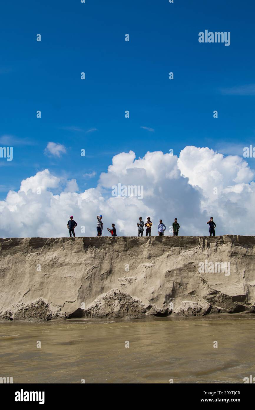Dieses Bild wurde am 25. Juli 2022 vom Padma River in Bnagladesh aufgenommen Stockfoto