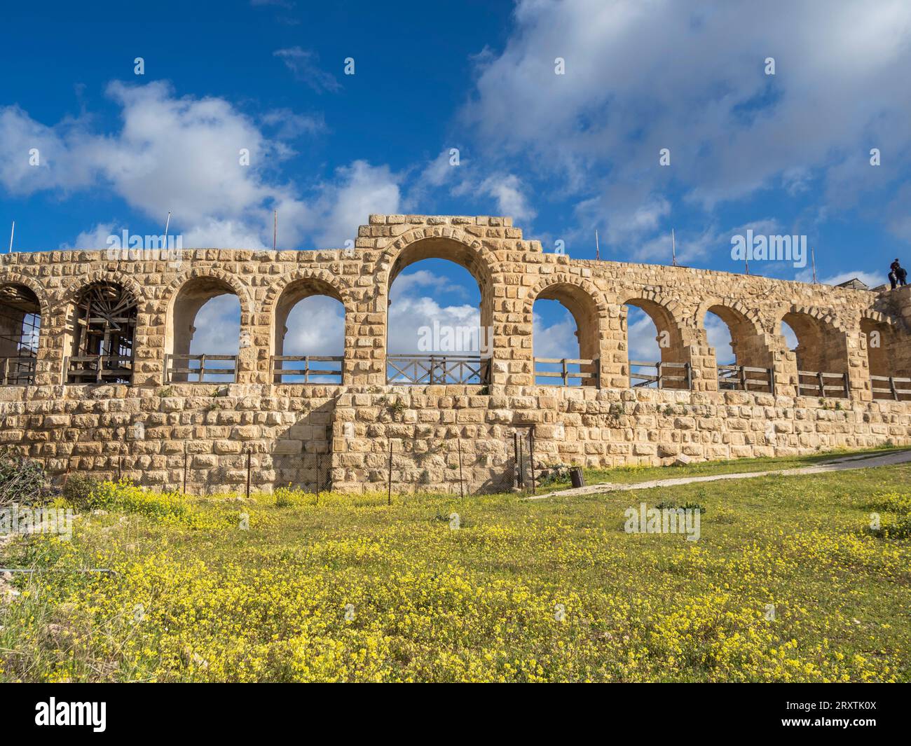 Eingang zum Hippodrom in Jerash, das vermutlich 331 v. Chr. von Alexander dem Großen, Jerash, Jordanien, dem Nahen Osten gegründet wurde Stockfoto
