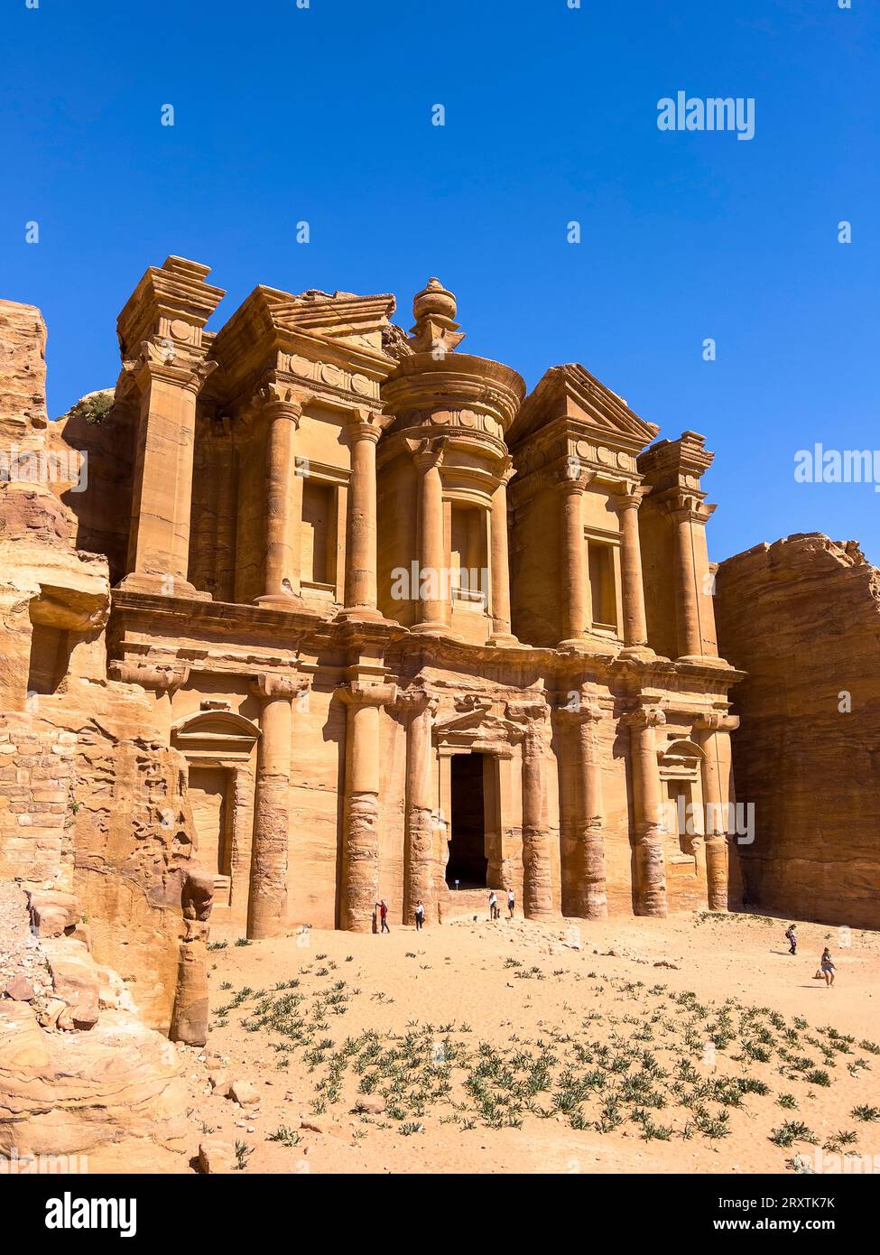 Petra Kloster (Al Dayr), Petra Archäologischer Park, UNESCO-Weltkulturerbe, eines der neuen sieben Weltwunder, Petra, Jordanien Stockfoto