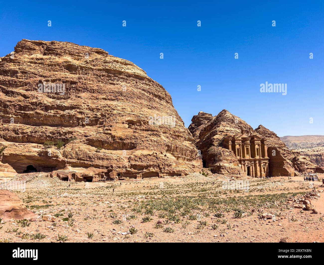 Petra Kloster (Al Dayr), Petra Archäologischer Park, UNESCO-Weltkulturerbe, eines der neuen sieben Weltwunder, Petra, Jordanien Stockfoto