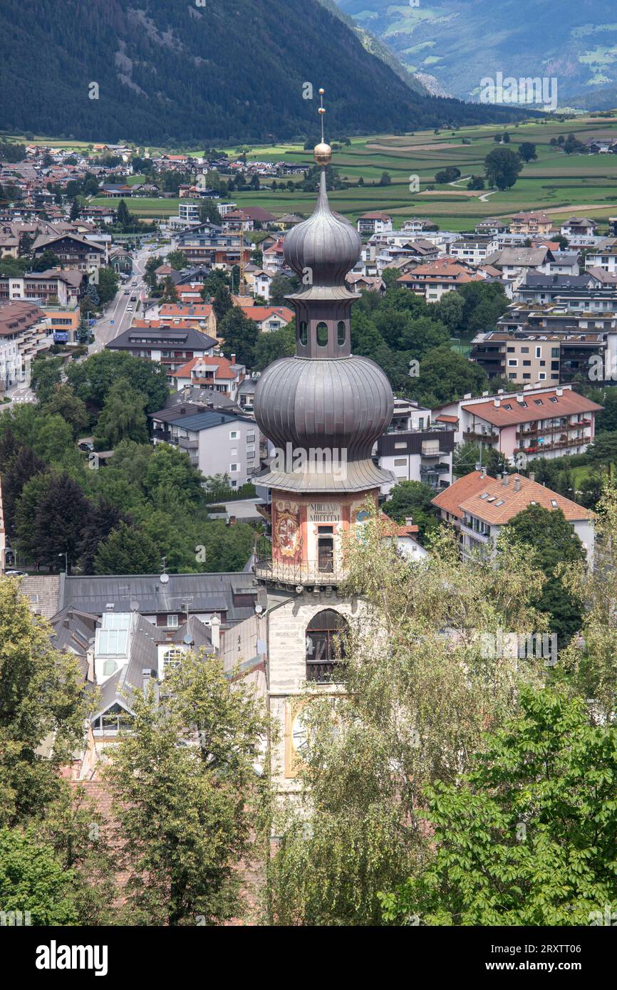 Kirchturm von Santa Katerina, Bruneck, Sudtirol (Südtirol) (Provinz Bozen), Italien, Europa Stockfoto