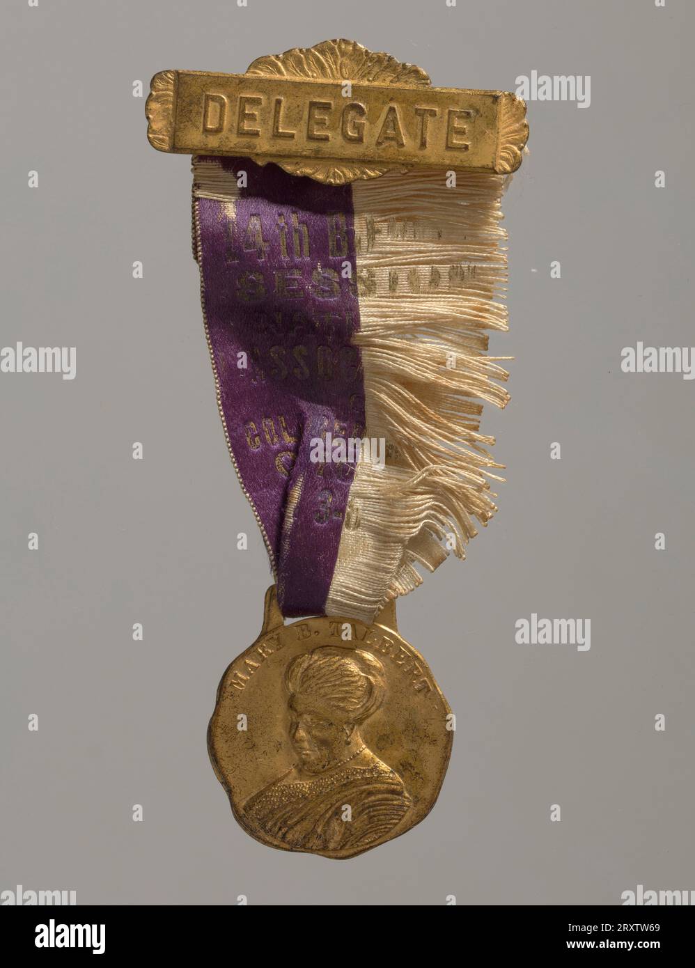 Nationale Vereinigung der farbigen Frauenkonvention Delegiertenabzeichen CA. 1914 Stockfoto