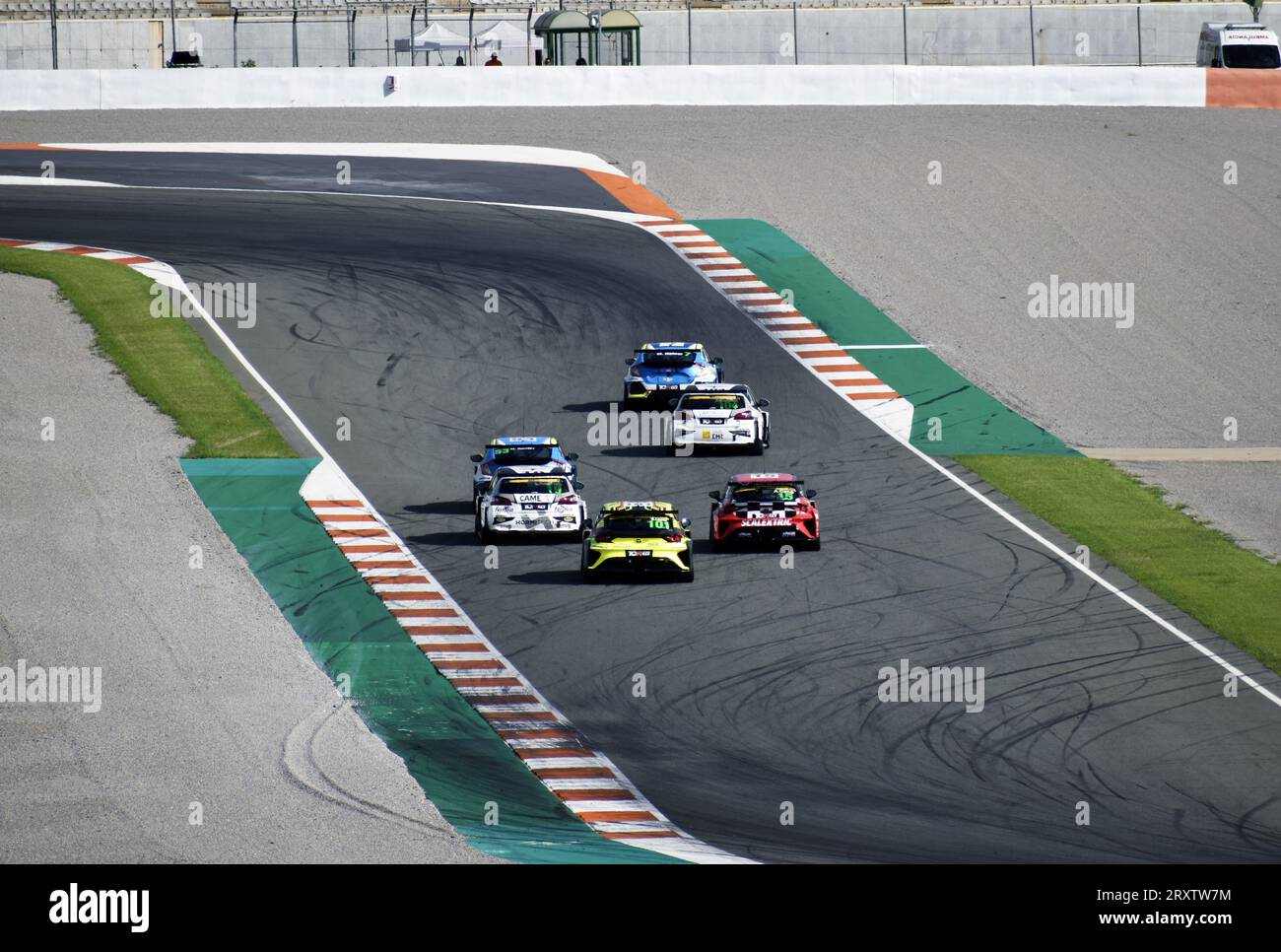Aufregende TCR-Rennen auf dem Ricardo Tormo Circuit, Cheste Stockfoto