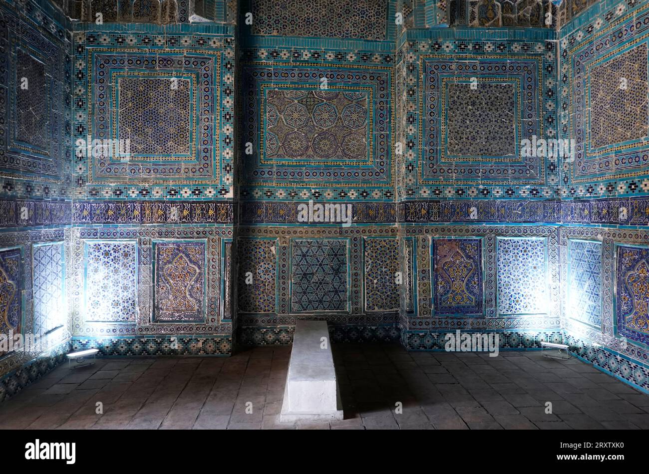 Die weltberühmte islamische Architektur von Samarkand, UNESCO-Weltkulturerbe, Usbekistan, Zentralasien, Asien Stockfoto