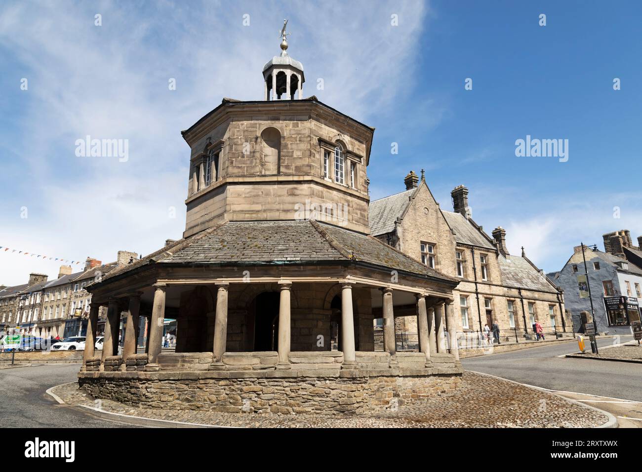 Das achteckige Market Cross (Buttermarkt) (Break's Folley), ein denkmalgeschütztes Gebäude, das von Thomas Breaks aus dem Jahr 1747 erbaut wurde Stockfoto