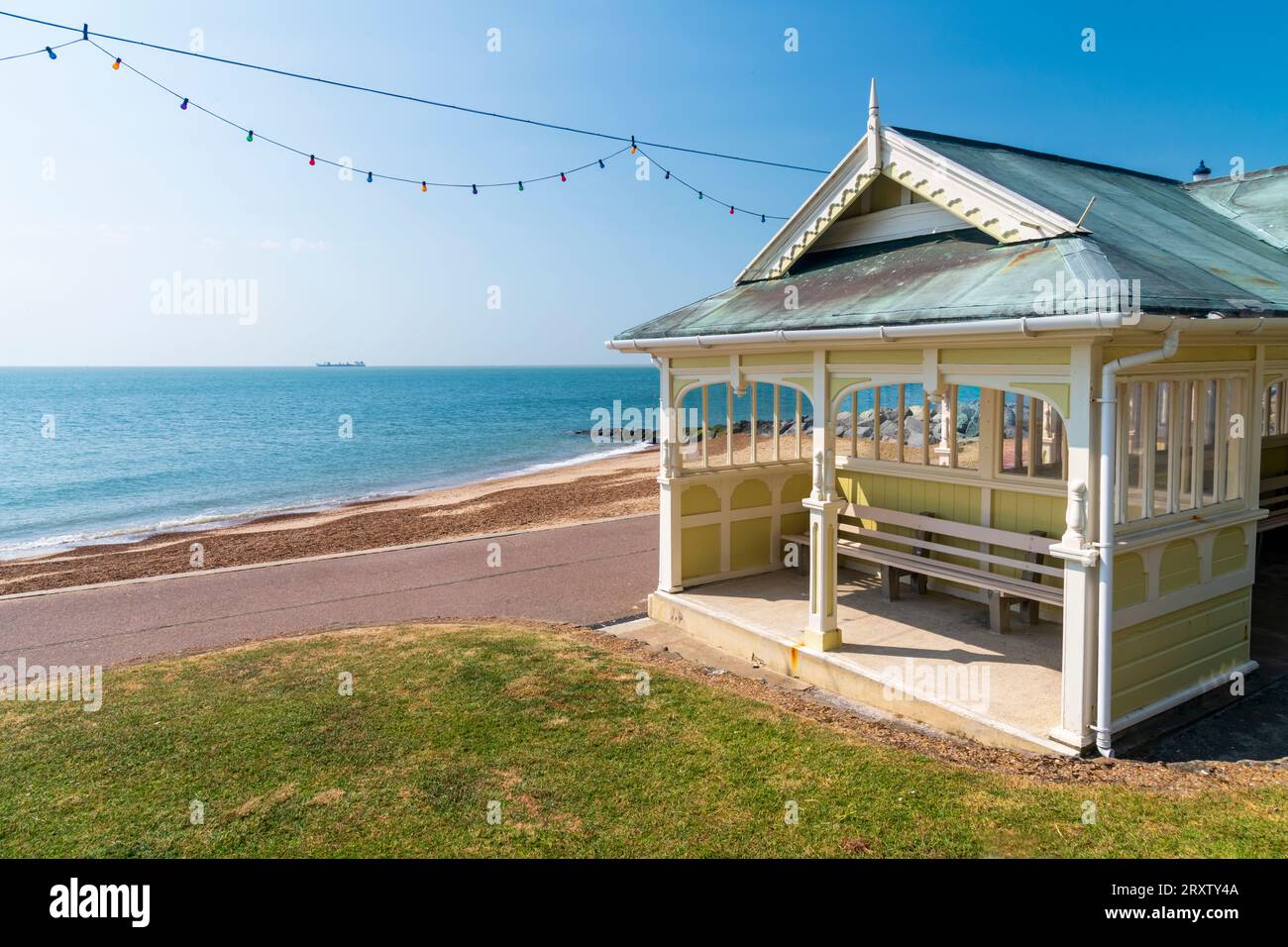 Beach Shelter, Promenade, Felixstowe, Suffolk, England, Vereinigtes Königreich, Europa Stockfoto