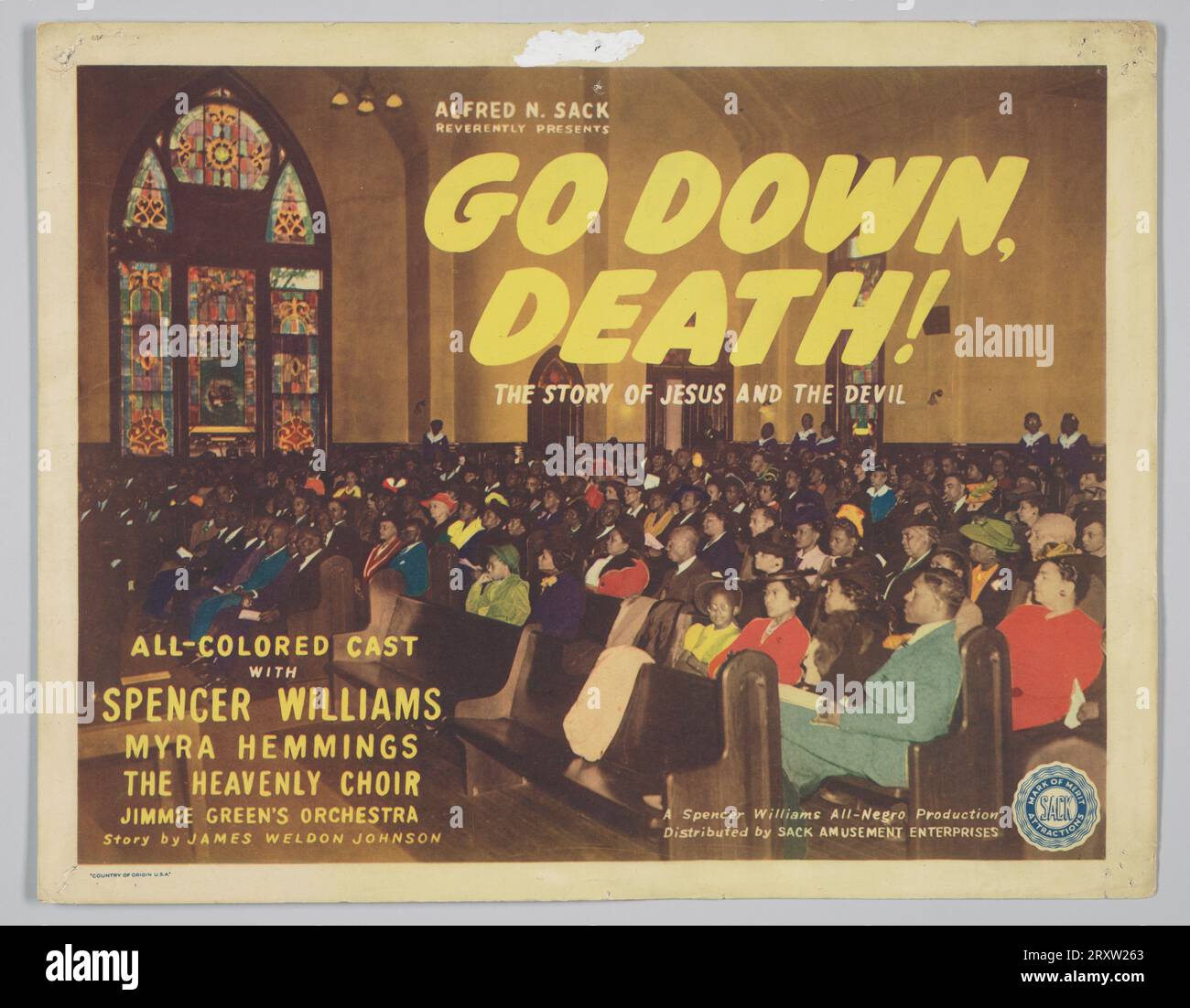 Lobby-Karte für „gehe runter, Tod!“ 1944 Stockfoto