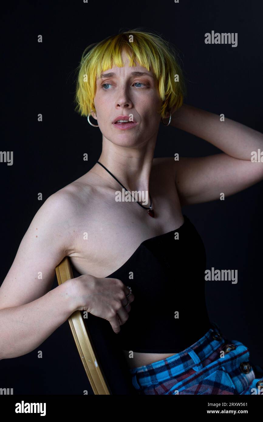 Ingrid Garcia Jonsson posiert beim 71. San Sebastian International Film Festival im Maria Cristina Hotel. (Foto von Nacho Lopez/SOPA Images/SIPA USA) Stockfoto