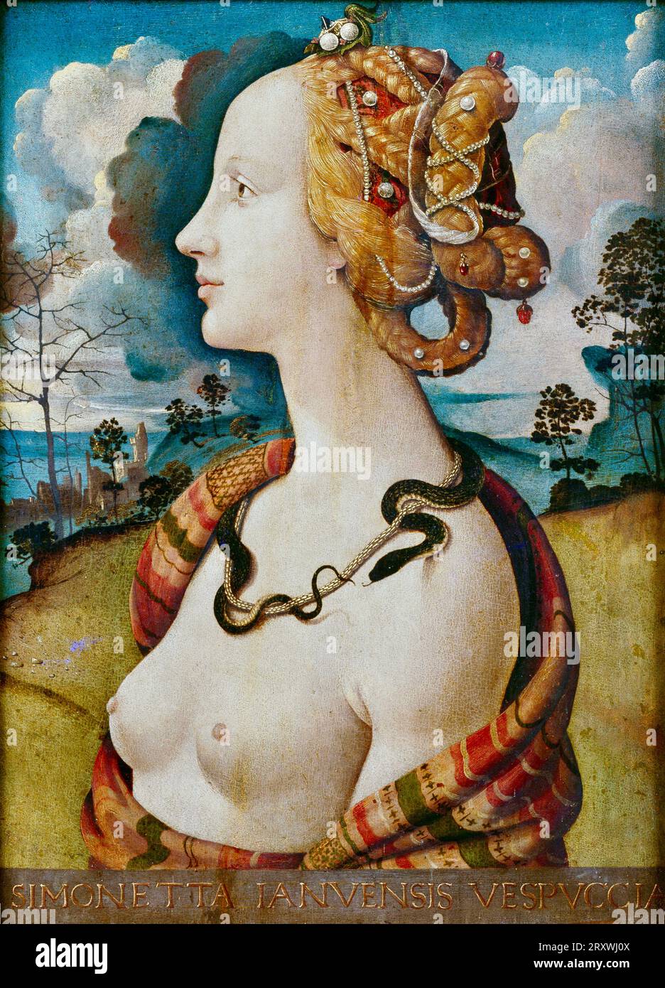 Piero di Cosimo - Porträt von Simonetta Vespucci - c1490 Stockfoto Piero di Cosimo - Porträt von Simonetta Vespucci - c1490 Stockfoto