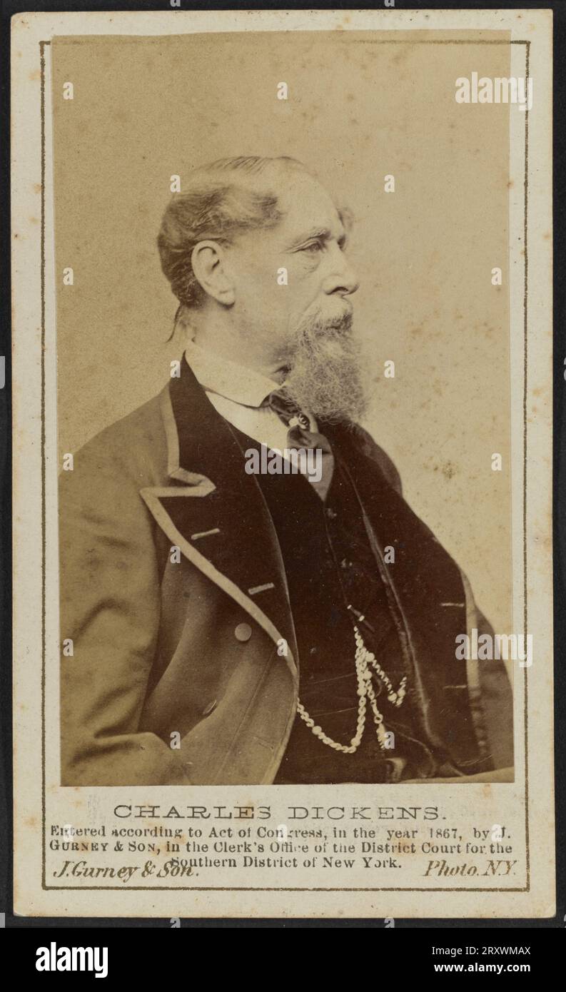 Carte-de-Visite-Porträt von Charles Dickens 1867 Stockfoto