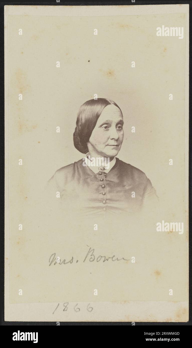 Carte-de-Visite-Porträt von Frau Bowen 1866 Stockfoto