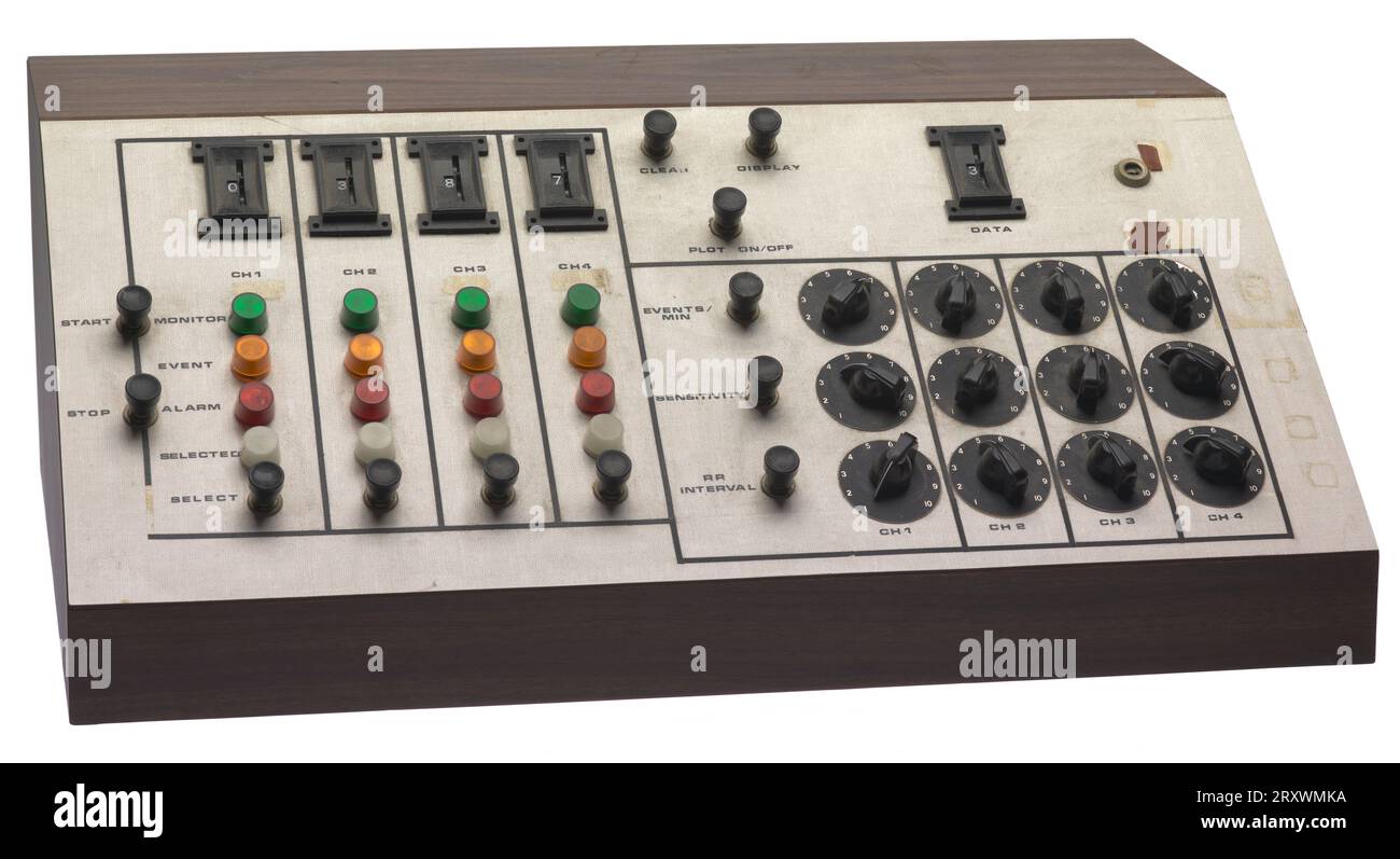 Prototyp eines digitalen Herzrhythmusmonitors, entwickelt von Dr. L. Julian Haywood 1966-1969 Stockfoto