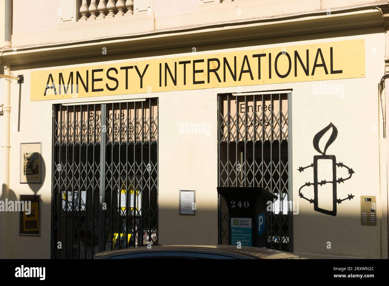 Büro von Amnesty International in Nizza, Frankreich. (135) Stockfoto