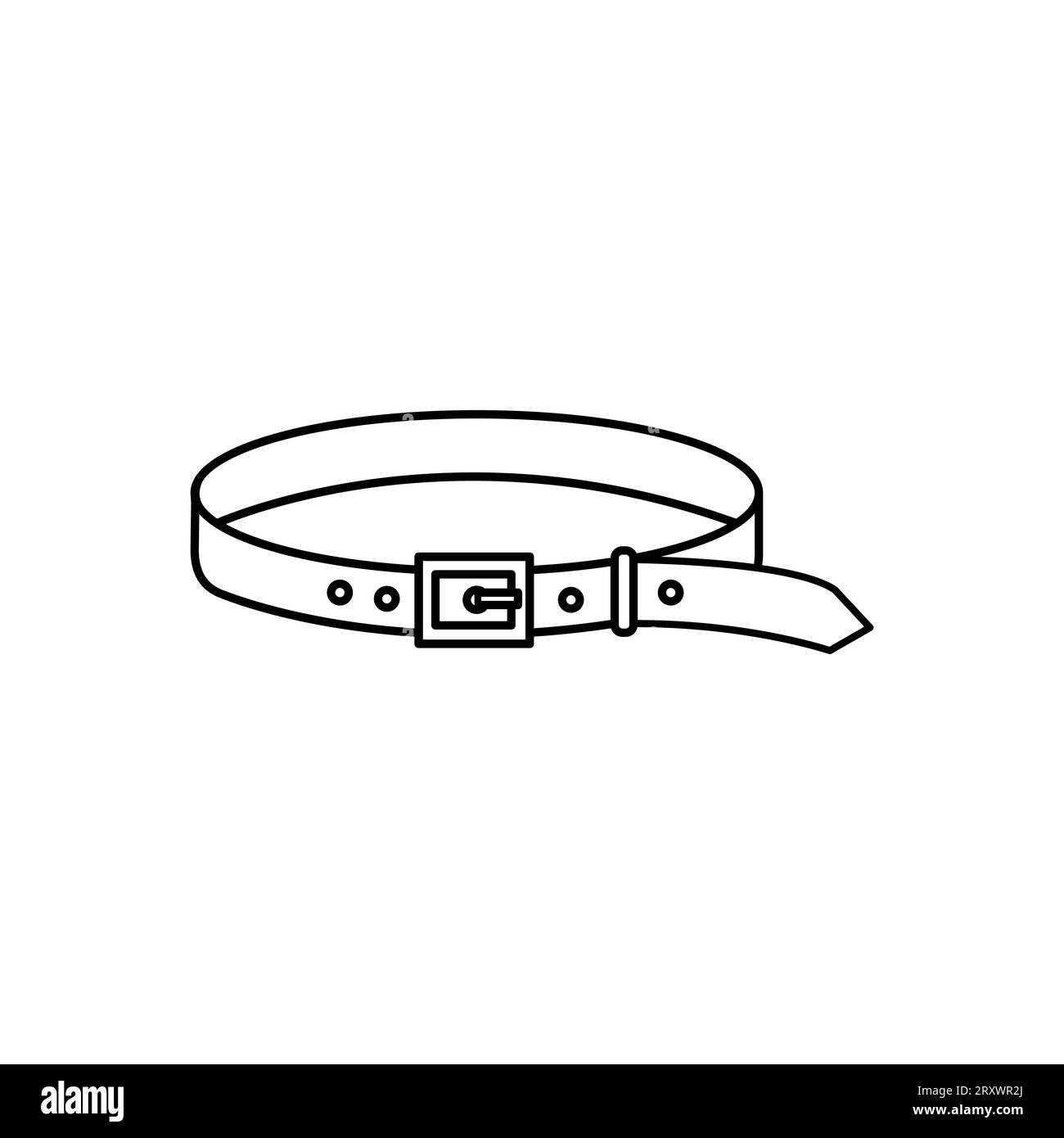 Symbol für den Umriss des Gurtvektors. Vektorbild. Symbol für einen Gürtel. Stock Vektor