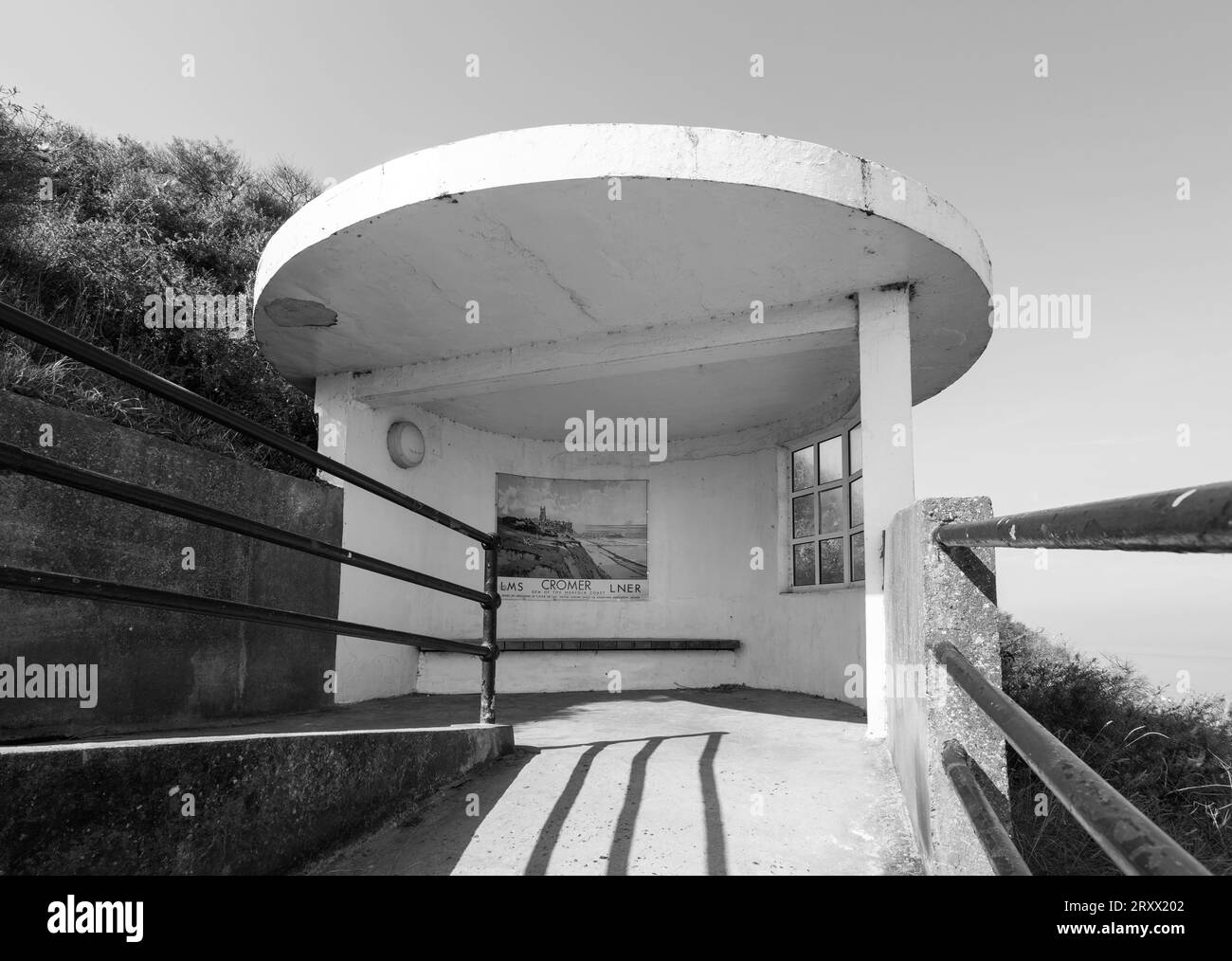 Art Deco Shelters, Cromer, Norfolk, England, Großbritannien, Europa Stockfoto