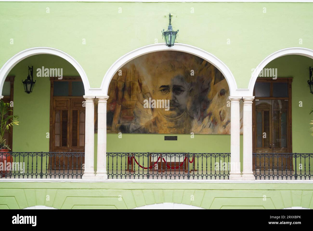 Mérida, Yucatan, Mexiko, Innenhof des Regierungspalastes (palacio de gobierno), nur redaktionell. Stockfoto