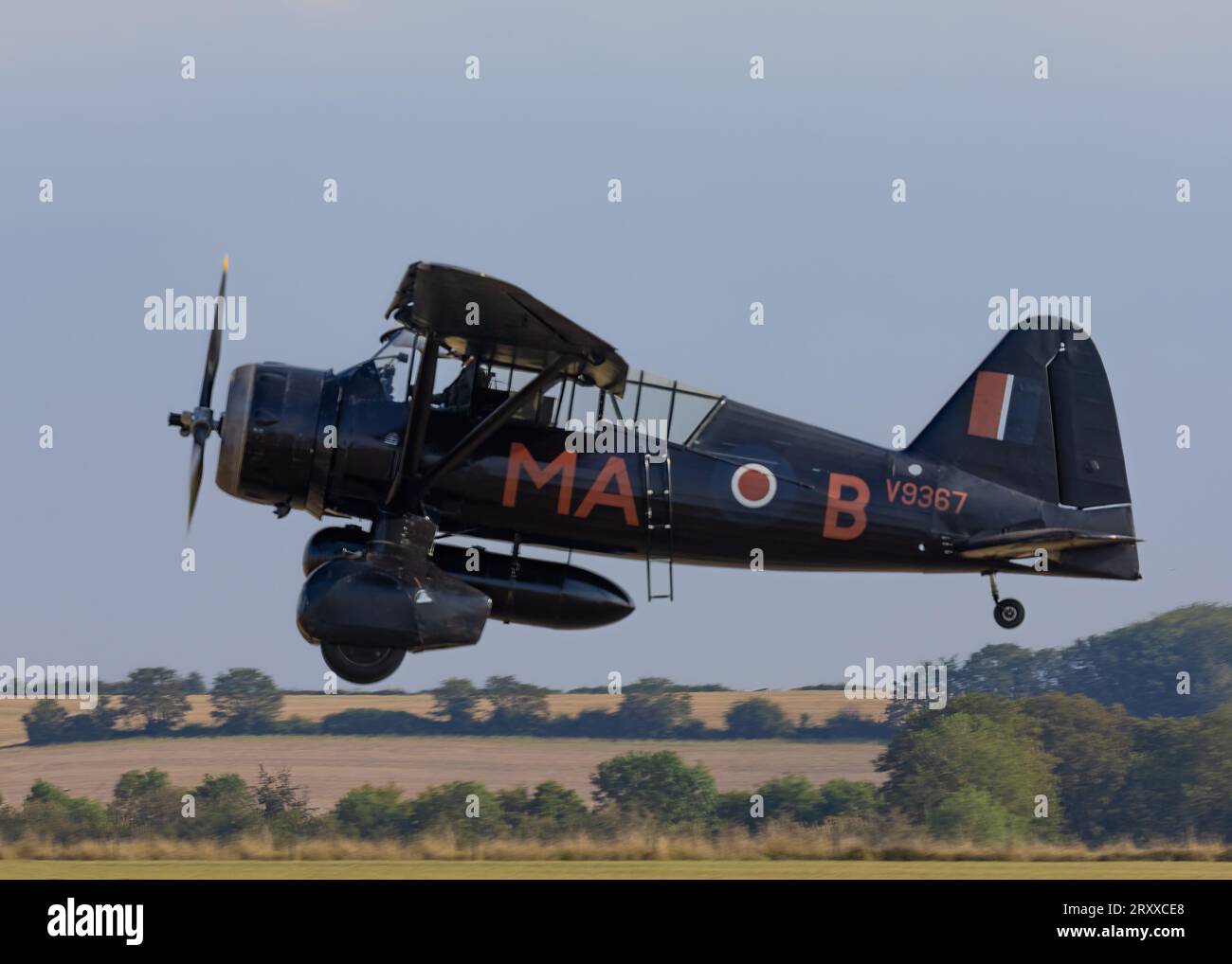 Westland Lysander Mk.III SD V9552 Flugzeug bei der Battle of Britain Air Show 2023 in Duxford Stockfoto