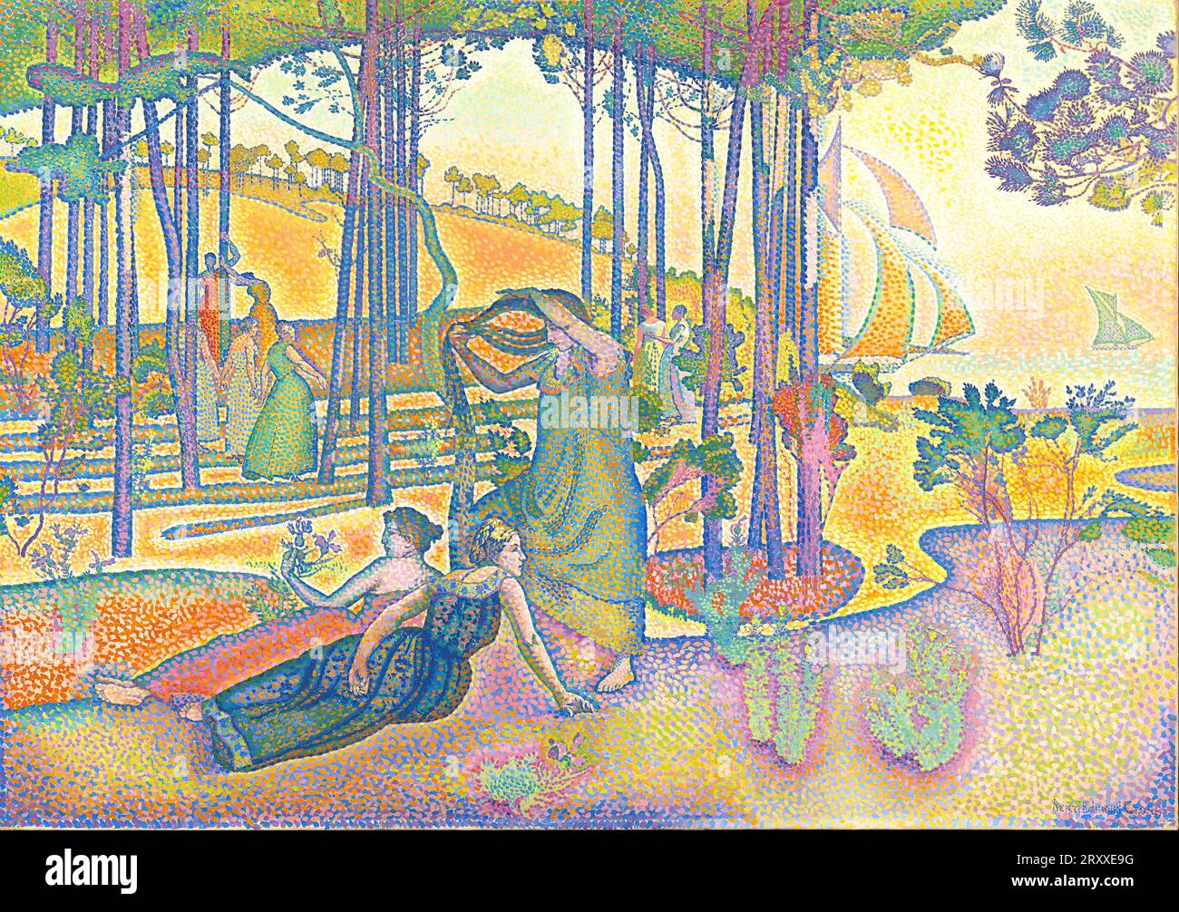 Henri-Edmond Cross - The Evening Air - c1893 - The Time of Harmony Stockfoto