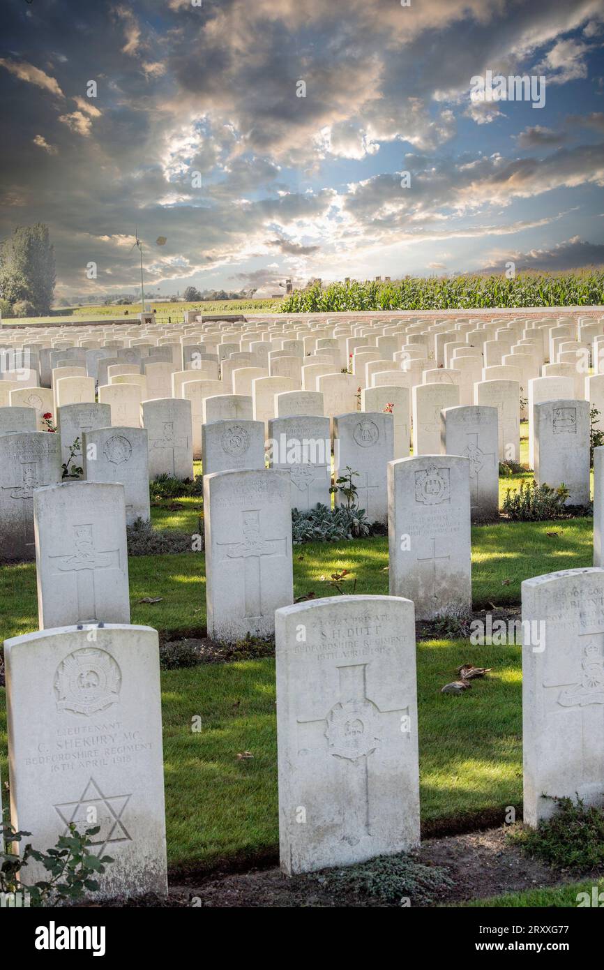 Canada Farm war Cemetery, Belgien Stockfoto