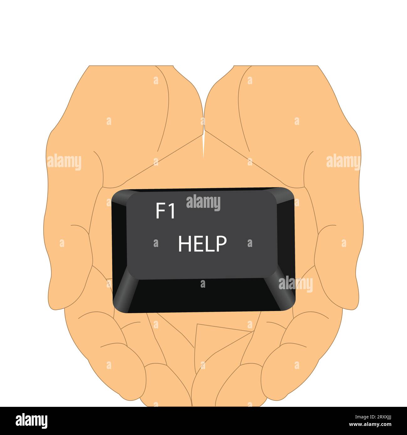 Halten Sie die Taste F1 Help (Hilfe) von einer Tastatur aus gedrückt Stock Vektor
