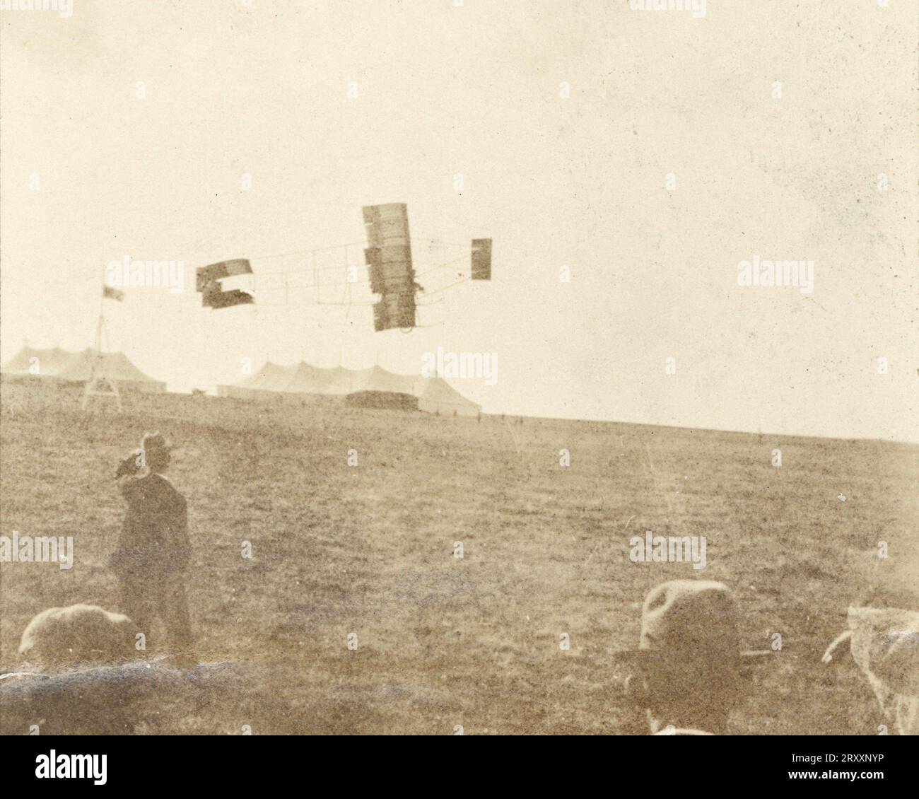 Aviation History, Airplane History, Farman III, Bristol Boxkite Anfang der 1900er Jahre Stockfoto