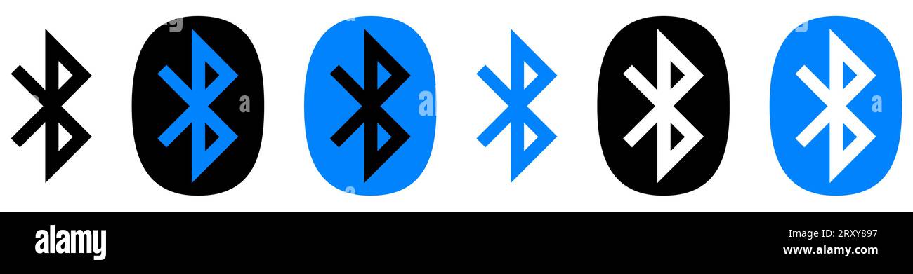 Bluetooth-Symbolsatz. Design kann für Web- und mobile Apps verwendet werden. Vektorillustration Stock Vektor