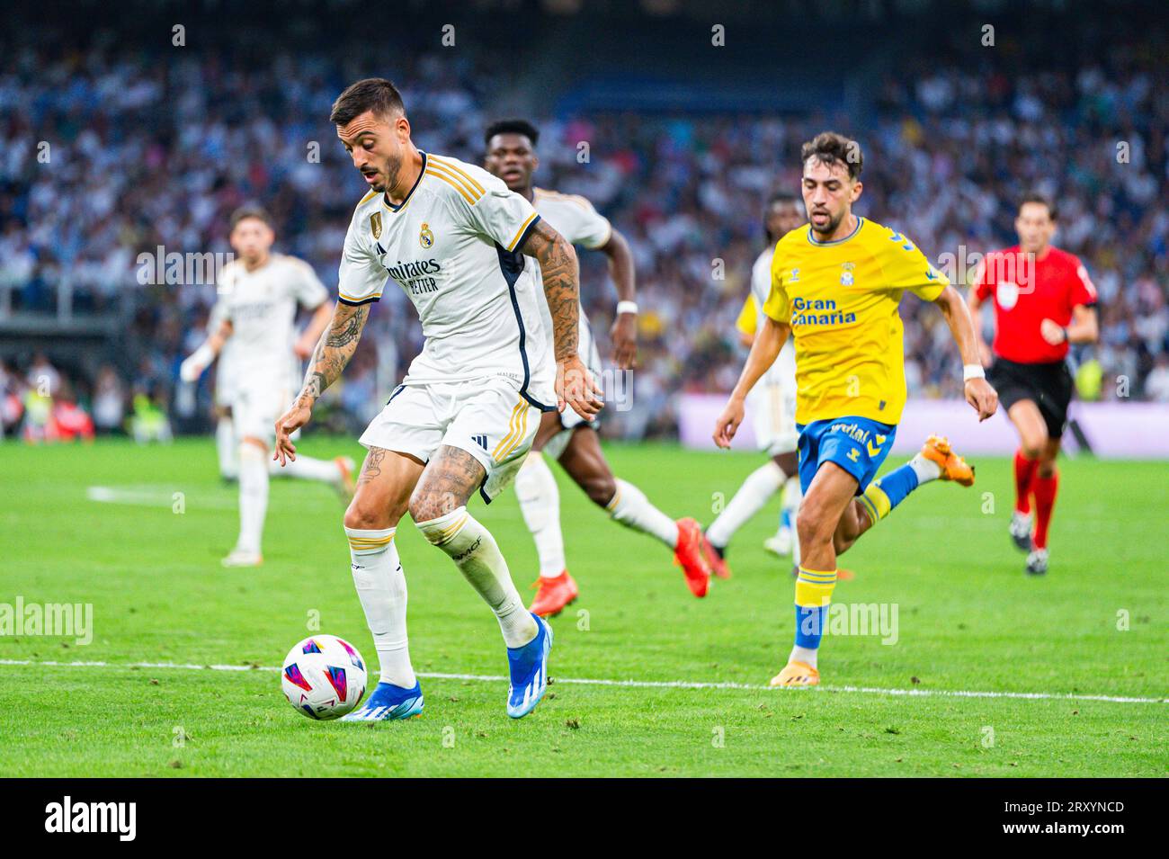 27. September 2023, Madrid, Spanien: Jose Luis Sanmartin Mato (Joselu) (Real Madrid) während des Fußballspiels der spanischen Meisterschaft La Liga EA Sports zwischen Real Madrid und Las Palmas am 27. September 2023 im Bernabeu Stadion in Madrid, Spanien (Credit Image: © Alberto Gardin/ZUMA Press Wire) NUR REDAKTIONELLE VERWENDUNG! Nicht für kommerzielle ZWECKE! Stockfoto