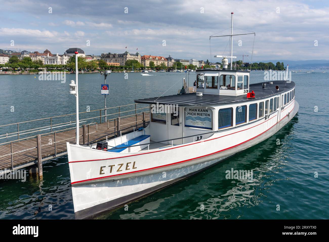 M S Etzel Kreuzfahrtschiff am Zurichsee, Zürich Bürkliplatz (siehe), Stadt Zürich, Zürich, Schweiz Stockfoto