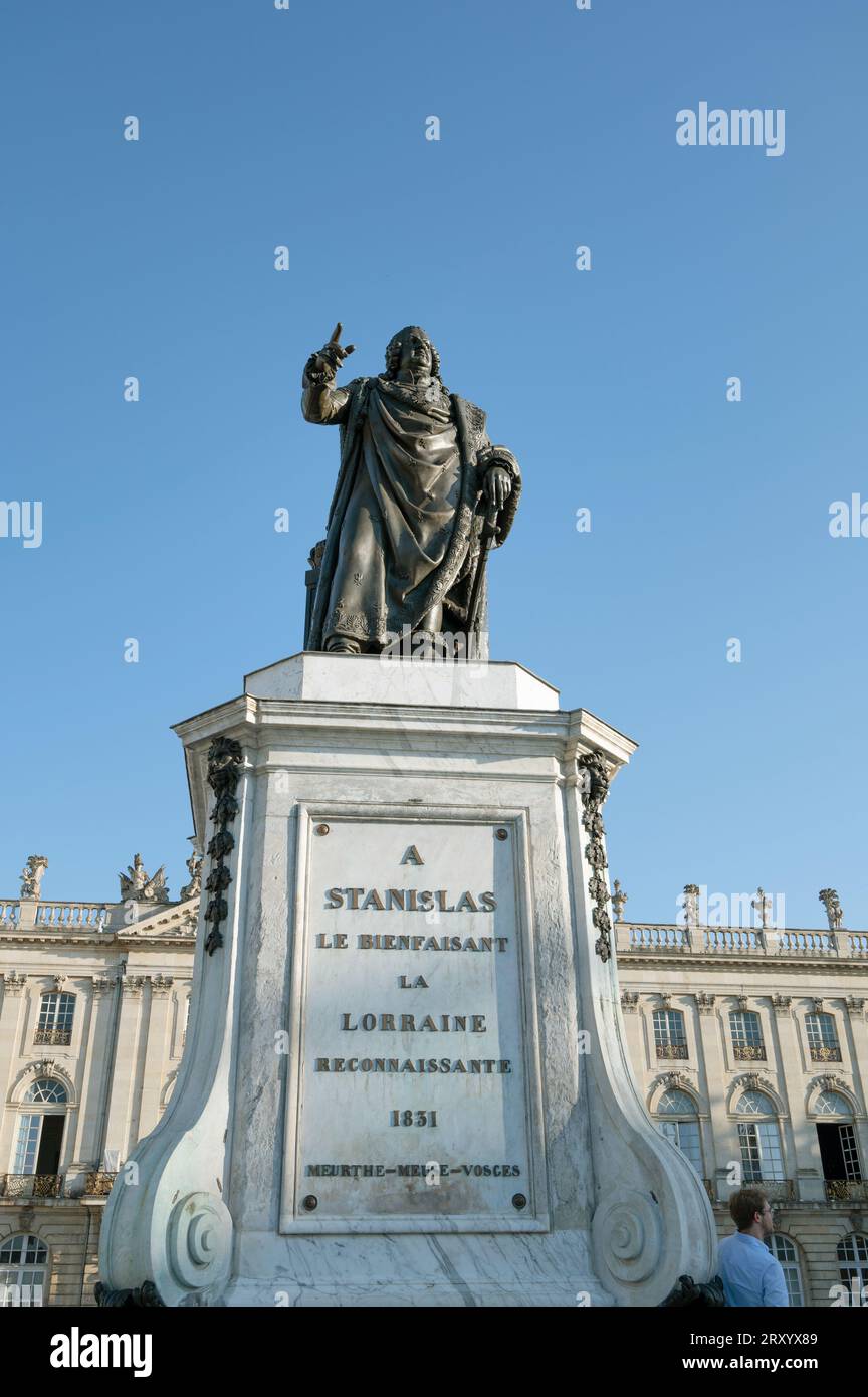 Stanislas-Statue am Place stanislas in Nancy, Frankreich, Herzogtum Lothringen Stockfoto