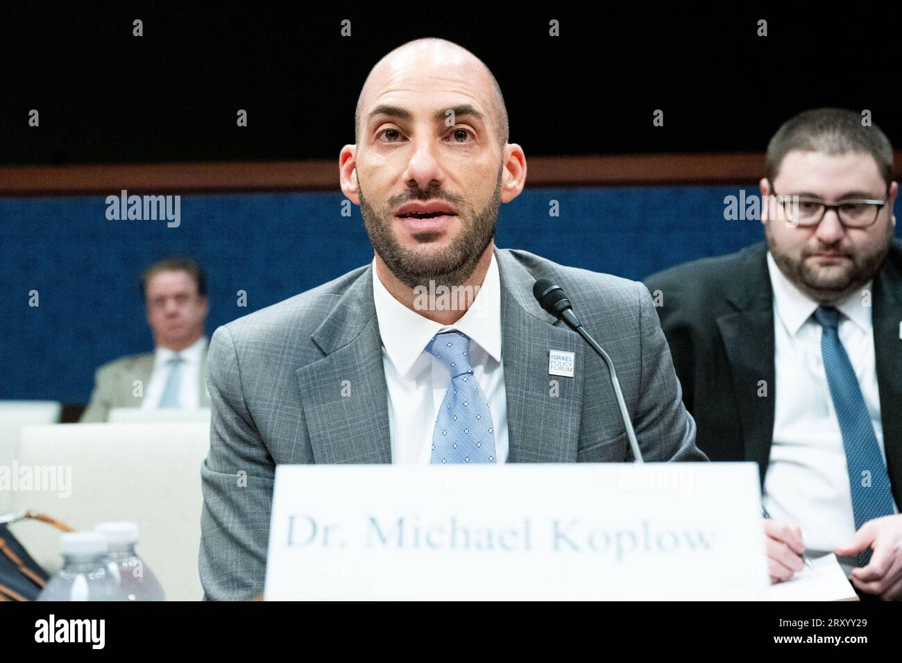 Michael Koplow, Chief Policy Officer, Israel Policy Forum, sprach bei einer Anhörung des Unterausschusses des Ausschusses für auswärtige Angelegenheiten des Repräsentantenhauses für den Nahen Osten, Nordafrika und Zentralasien im US-Kapitol. Stockfoto