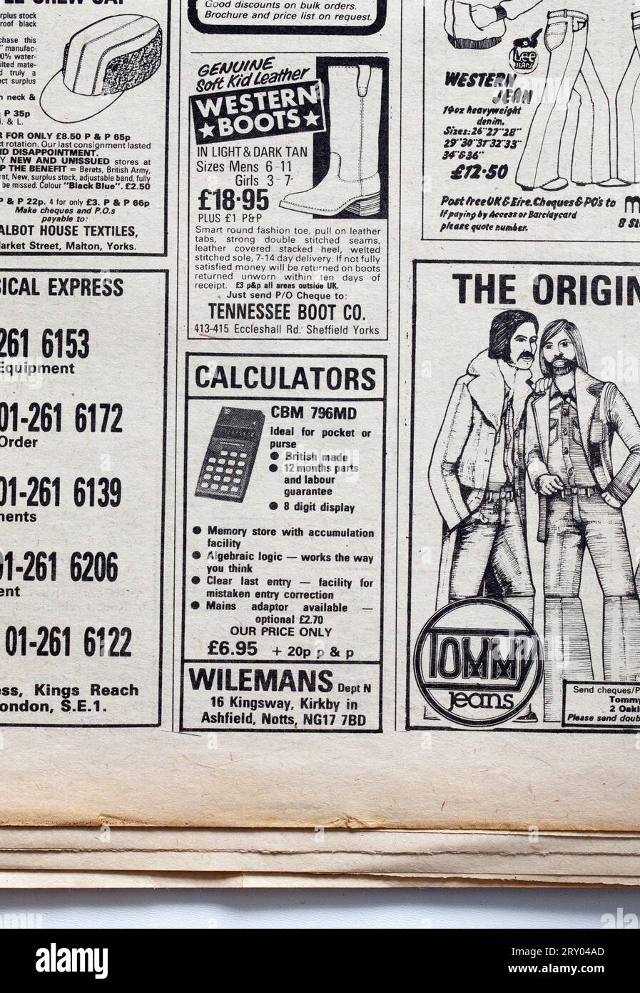 Werbung für die 1970er-Ausgabe des NME New Musical Express Music Paper Stockfoto