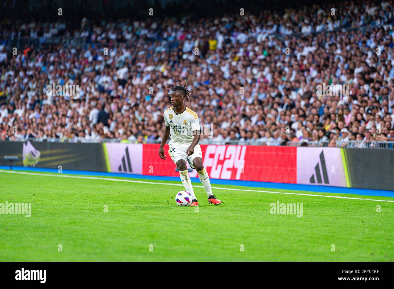 Madrid, Spanien, 27.09.2023, Eduardo Camavinga (Real Madrid) während des Fußballspiels der spanischen Meisterschaft La Liga EA Sports zwischen Real Madrid und Las Palmas am 27. September 2023 im Bernabeu Stadion in Madrid, Spanien Stockfoto