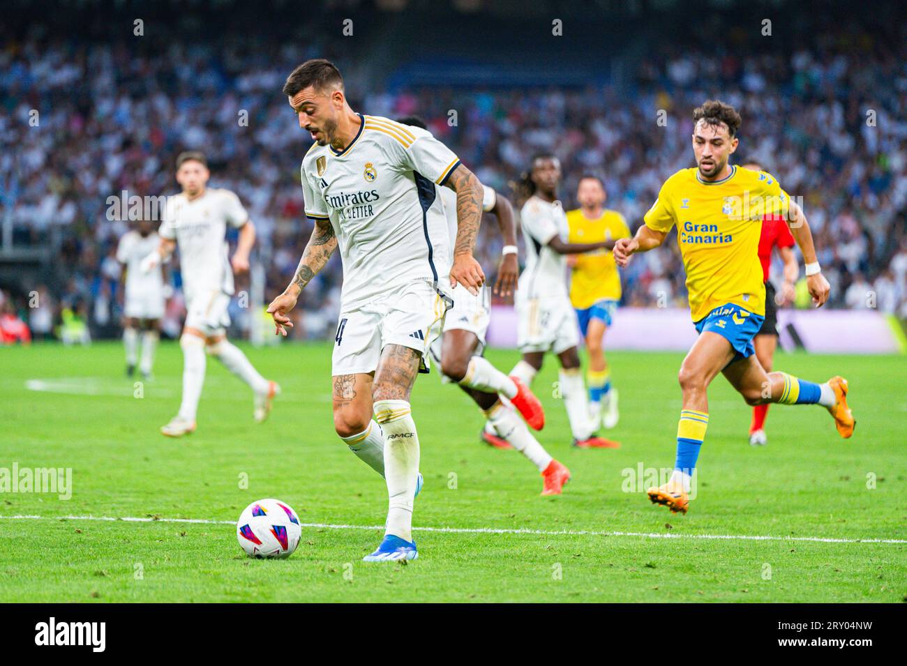 Madrid, Spanien, 27.09.2023, Jose Luis Sanmartin Mato (Joselu) (Real Madrid) während des Fußballspiels der spanischen Meisterschaft La Liga EA Sports zwischen Real Madrid und Las Palmas am 27. September 2023 im Bernabeu Stadion in Madrid, Spanien Stockfoto